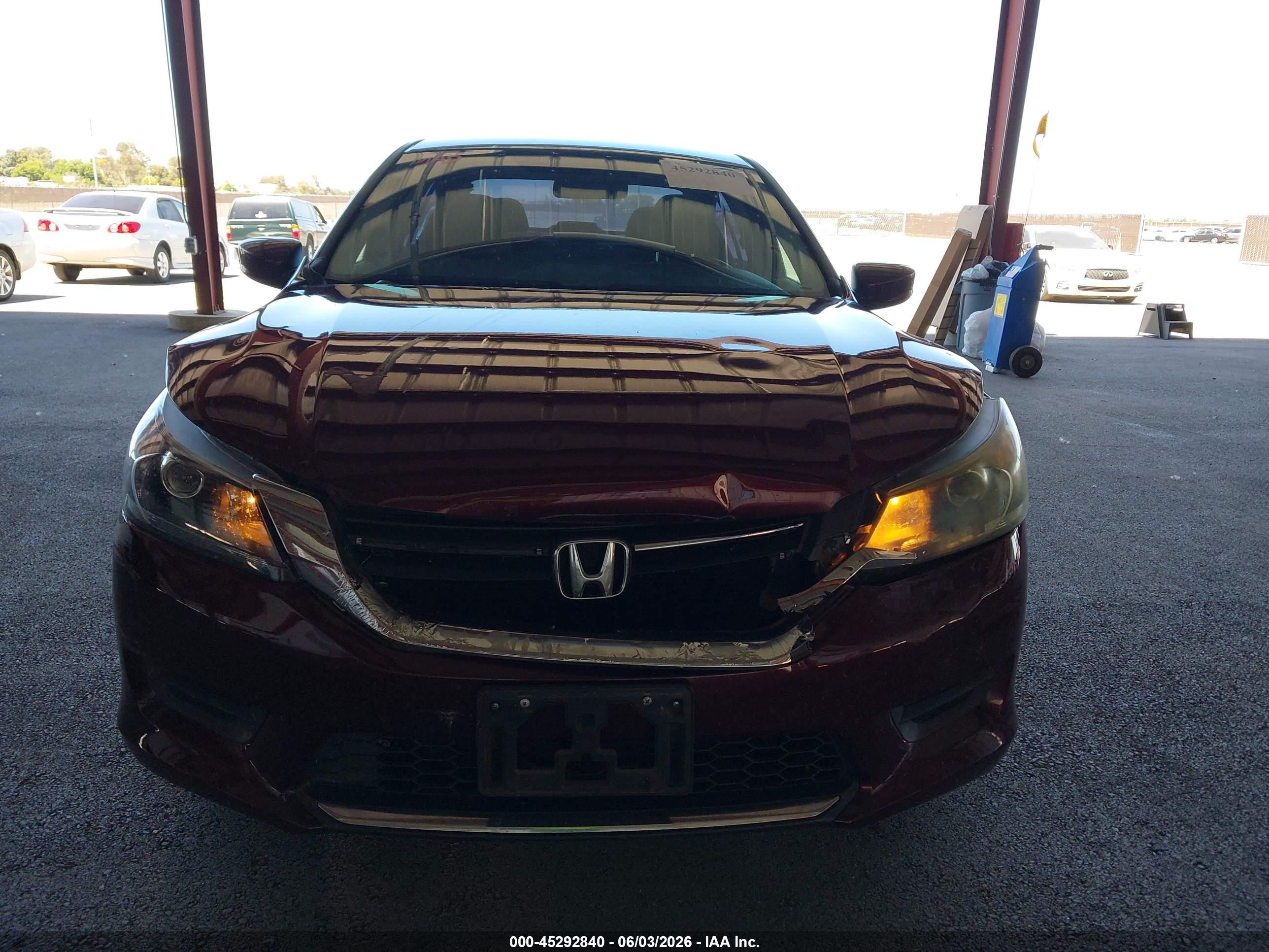2014 Honda Accord Lx Burgundy vin: 1HGCR2F39EA202841