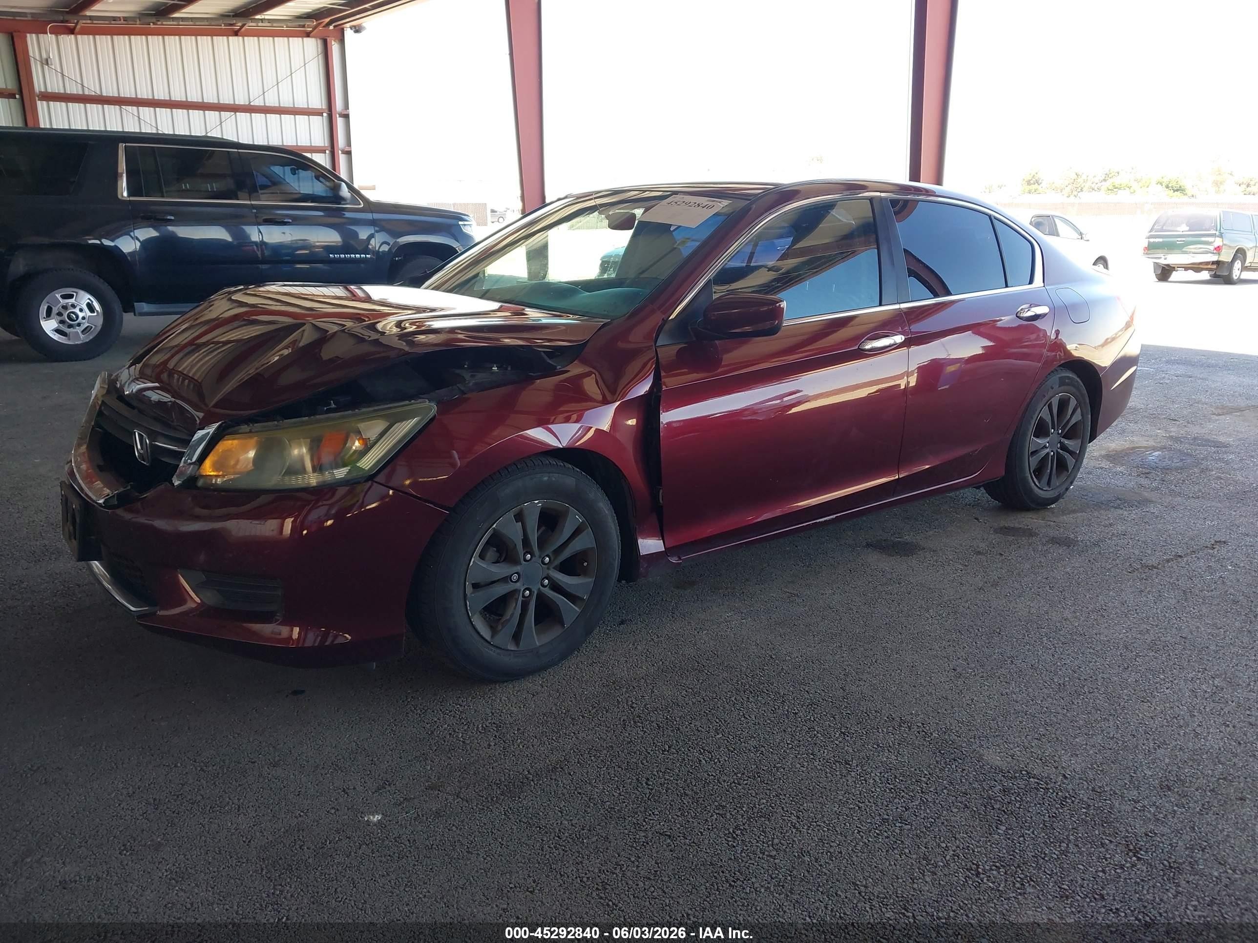 2014 Honda Accord Lx Burgundy vin: 1HGCR2F39EA202841