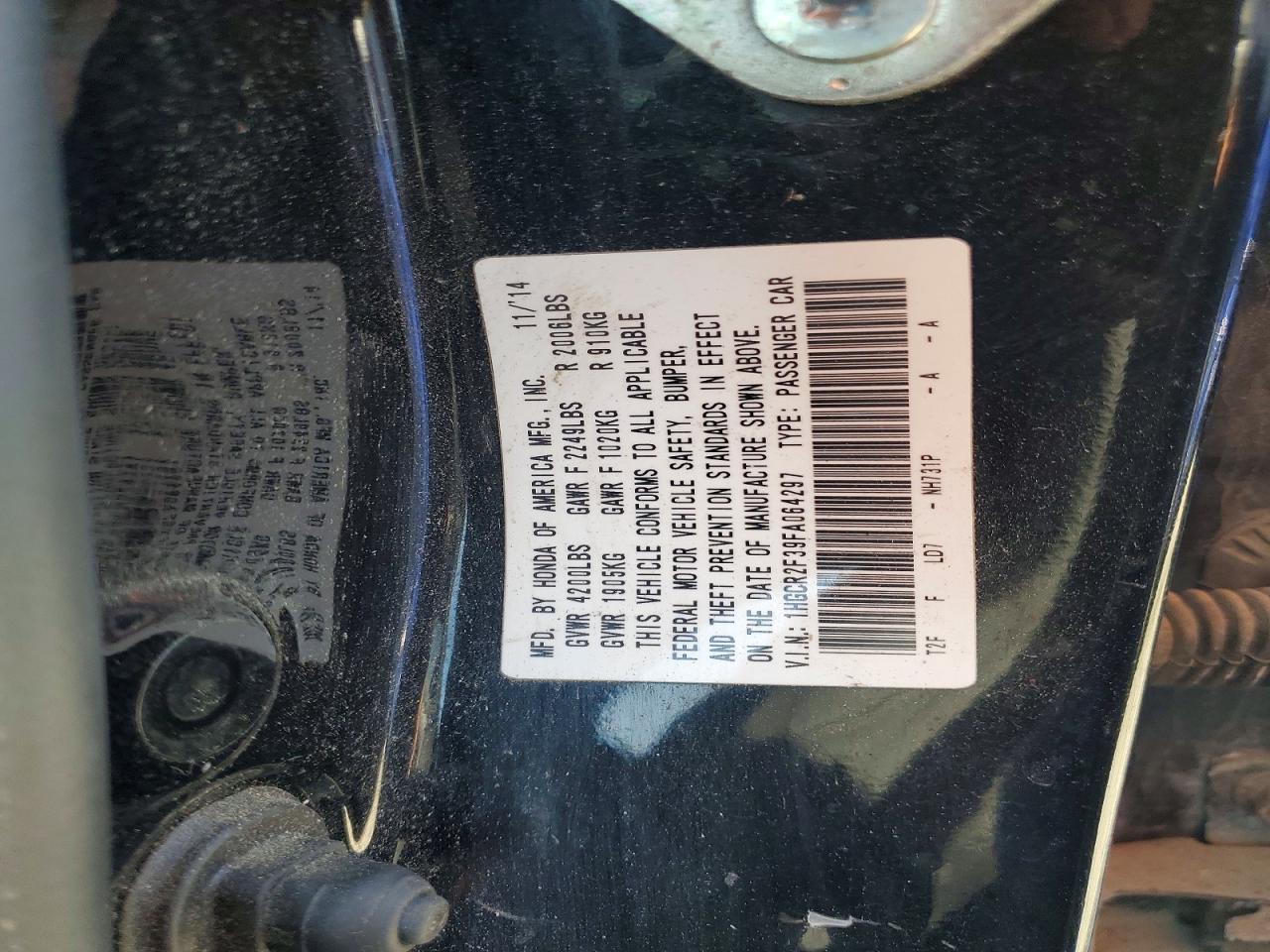 2015 Honda Accord Lx Black vin: 1HGCR2F39FA064297