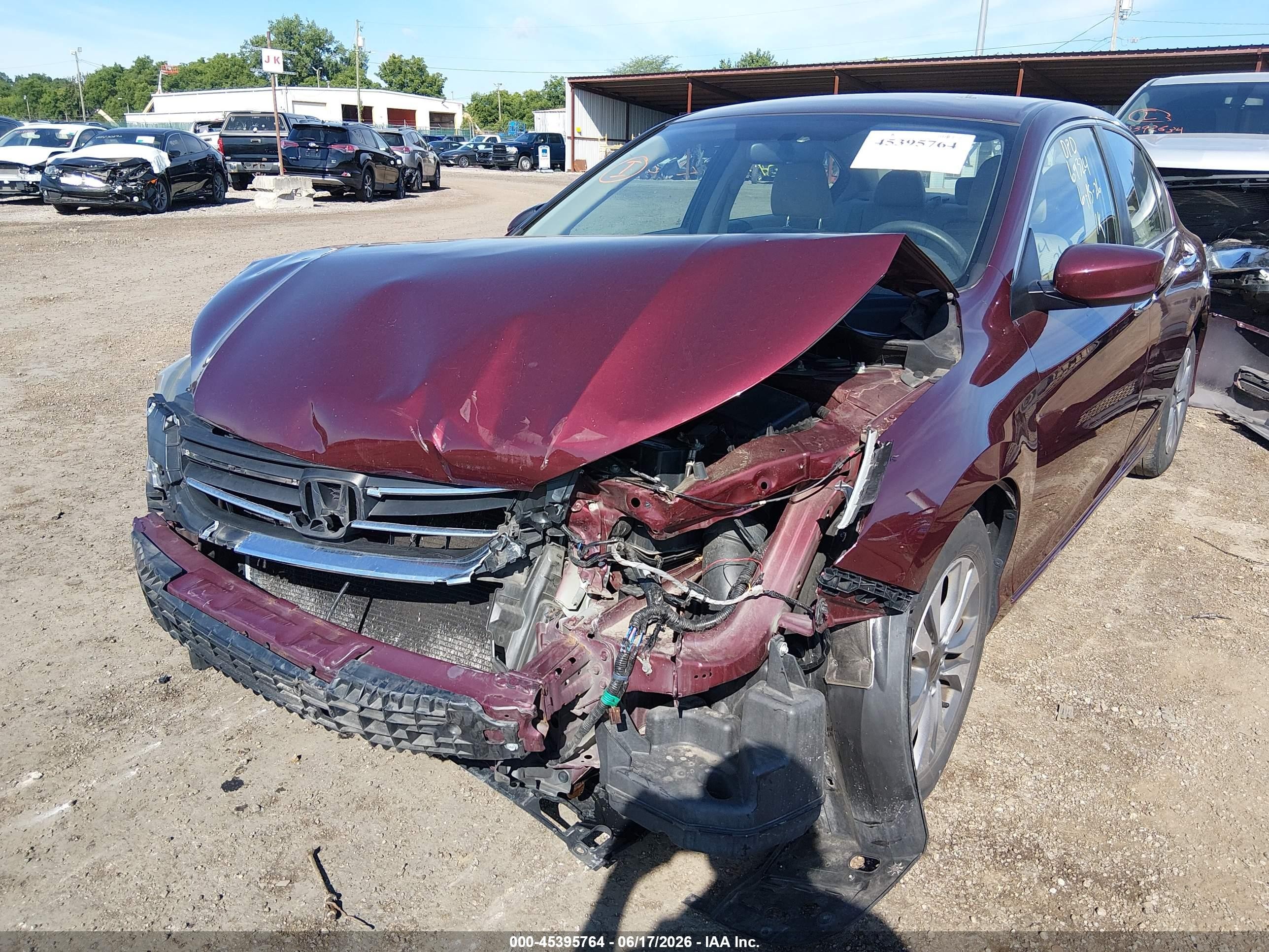 2015 Honda Accord Lx Burgundy vin: 1HGCR2F39FA069984