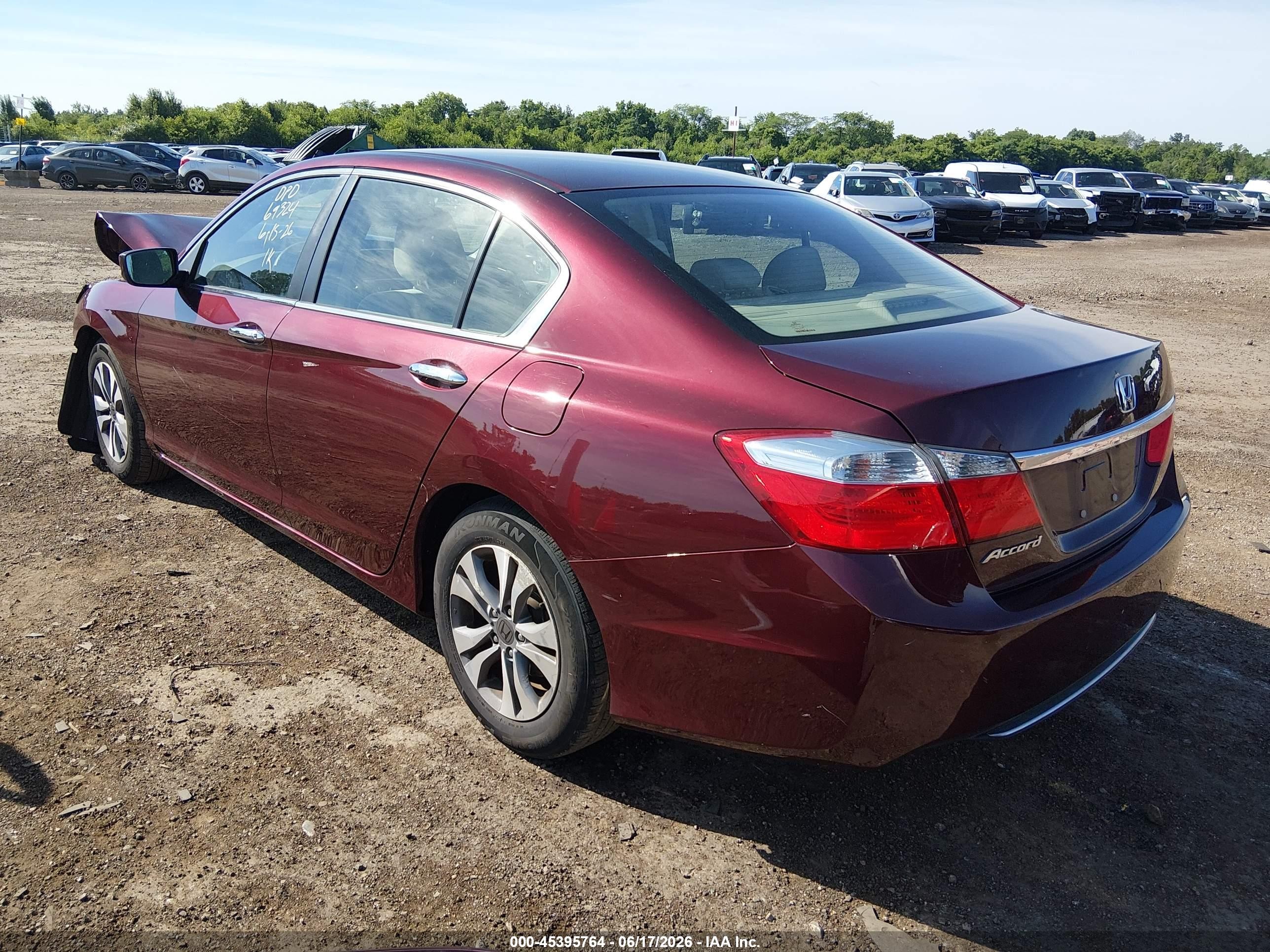 2015 Honda Accord Lx Burgundy vin: 1HGCR2F39FA069984