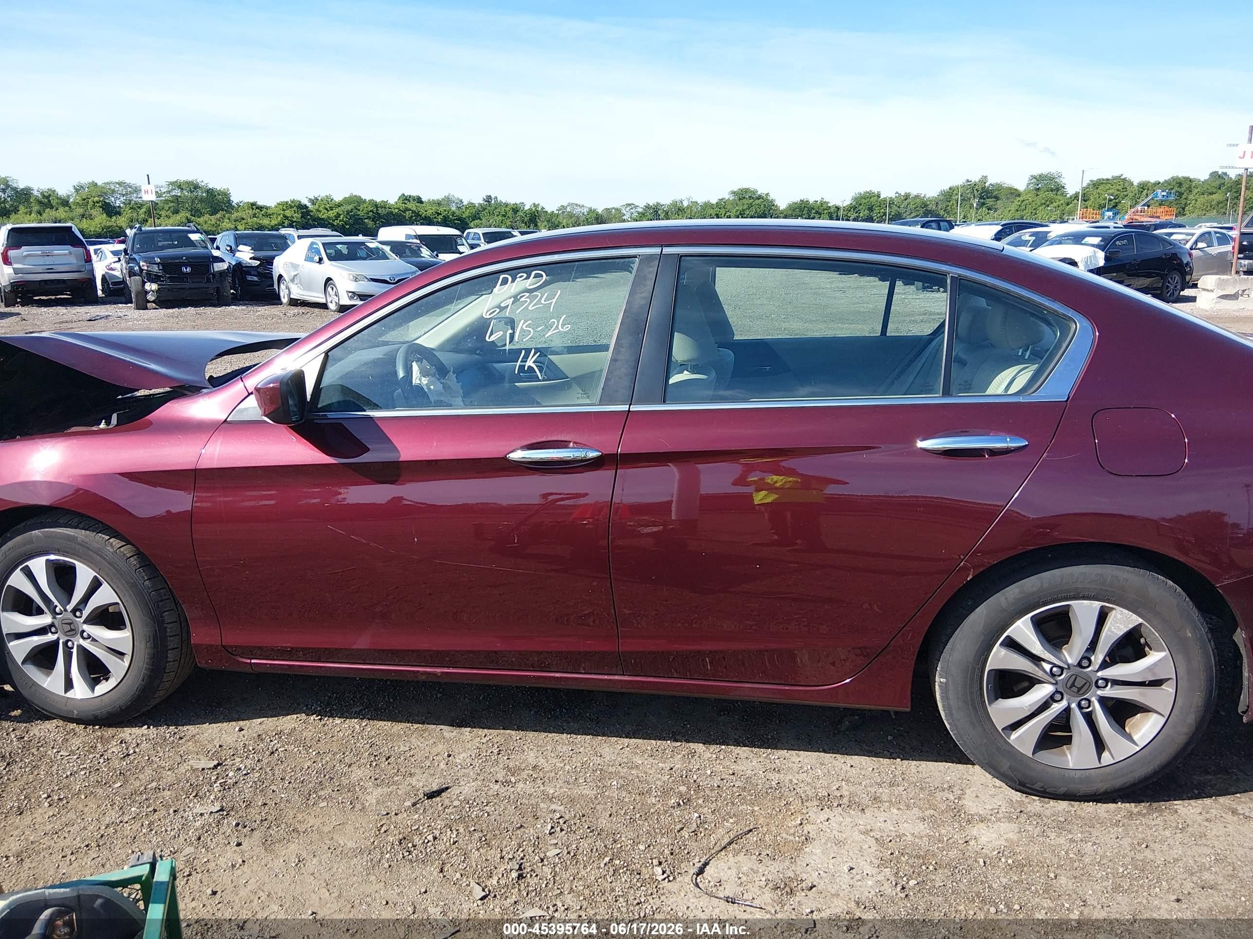 2015 Honda Accord Lx Burgundy vin: 1HGCR2F39FA069984