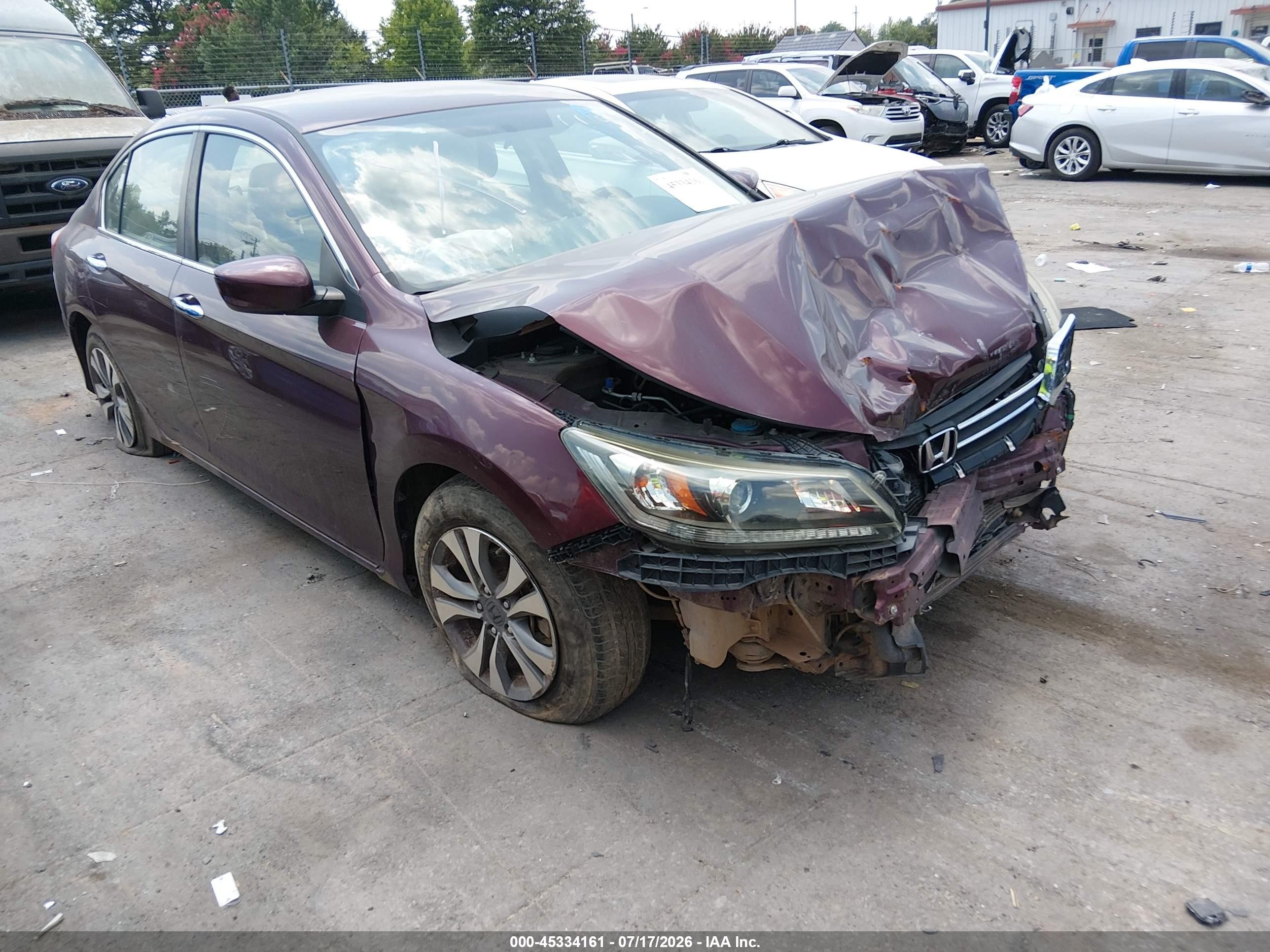 2015 Honda Accord Lx Бордовый vin: 1HGCR2F39FA086655
