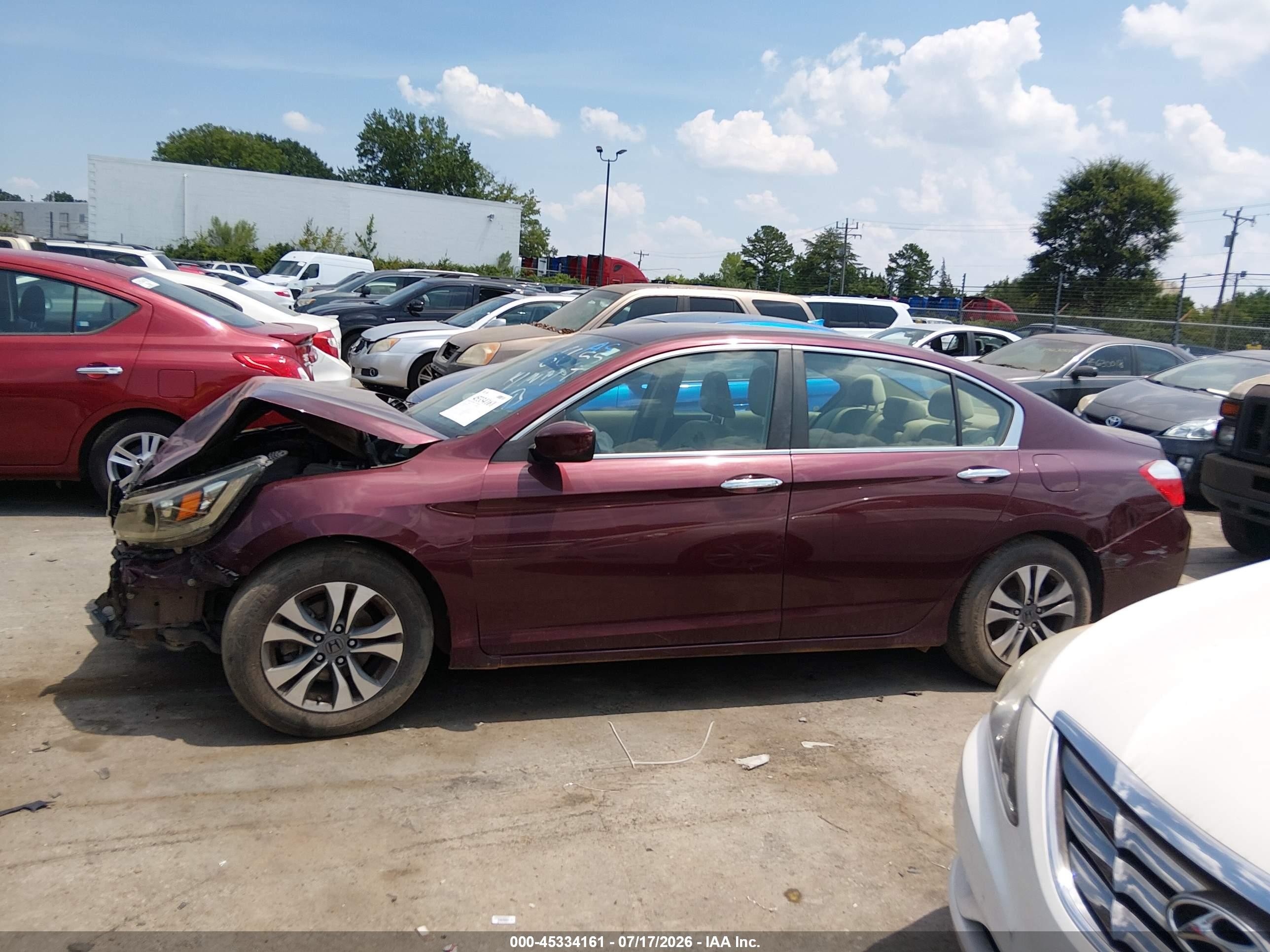 2015 Honda Accord Lx Burgundy vin: 1HGCR2F39FA086655