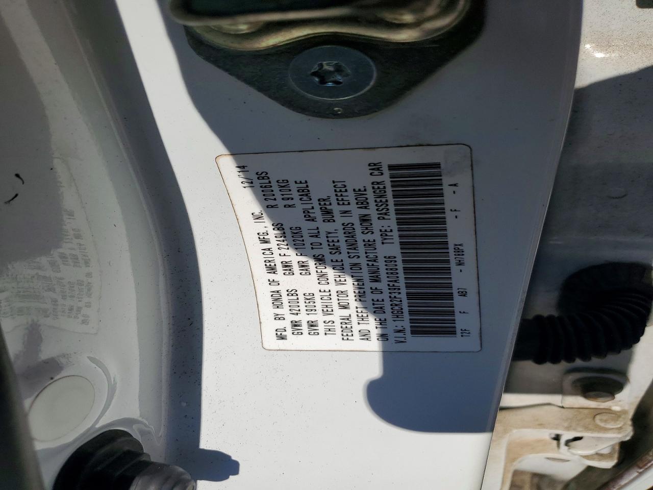 2015 Honda Accord Lx White vin: 1HGCR2F39FA088096