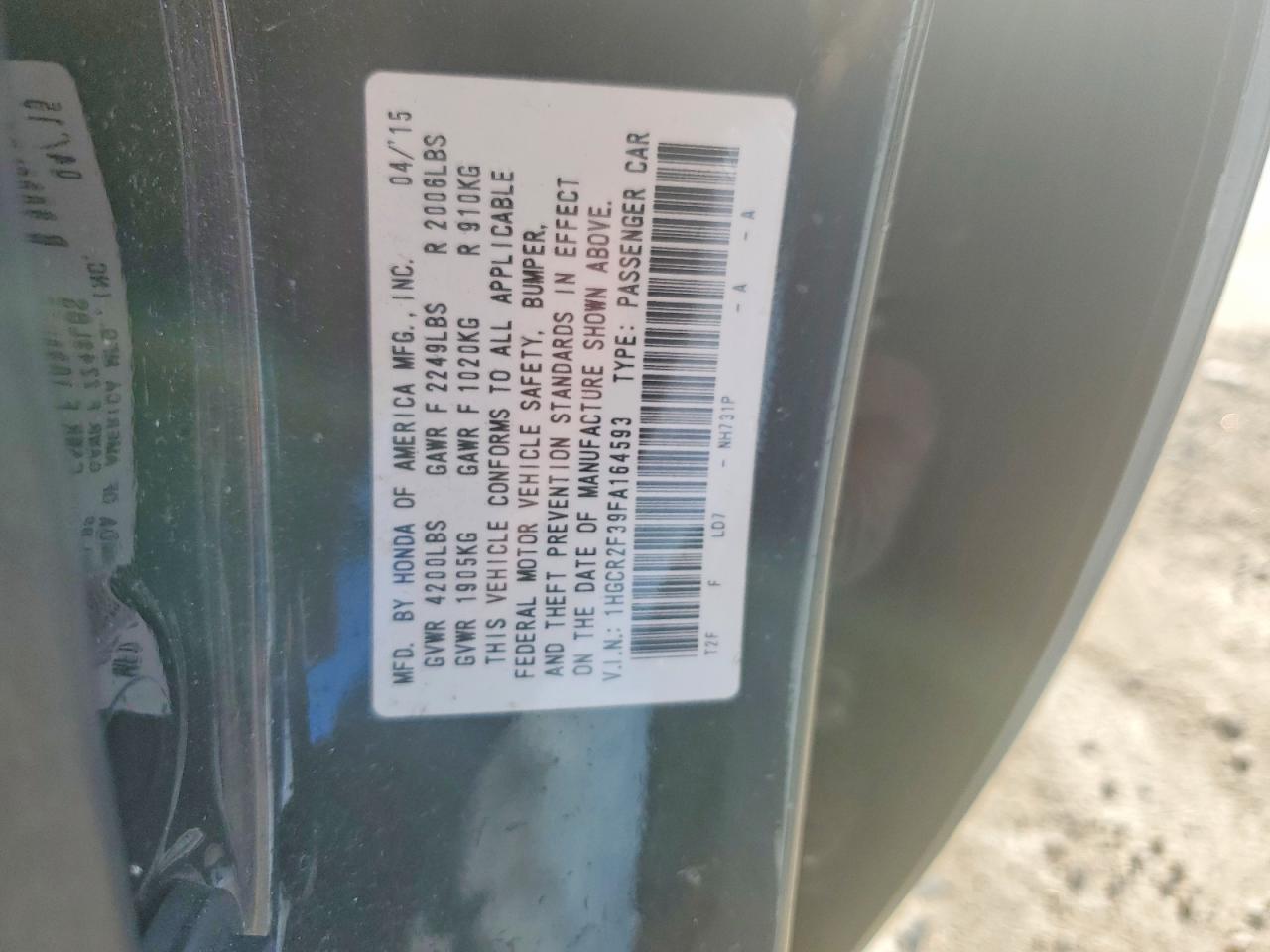 2015 Honda Accord Lx Black vin: 1HGCR2F39FA164593