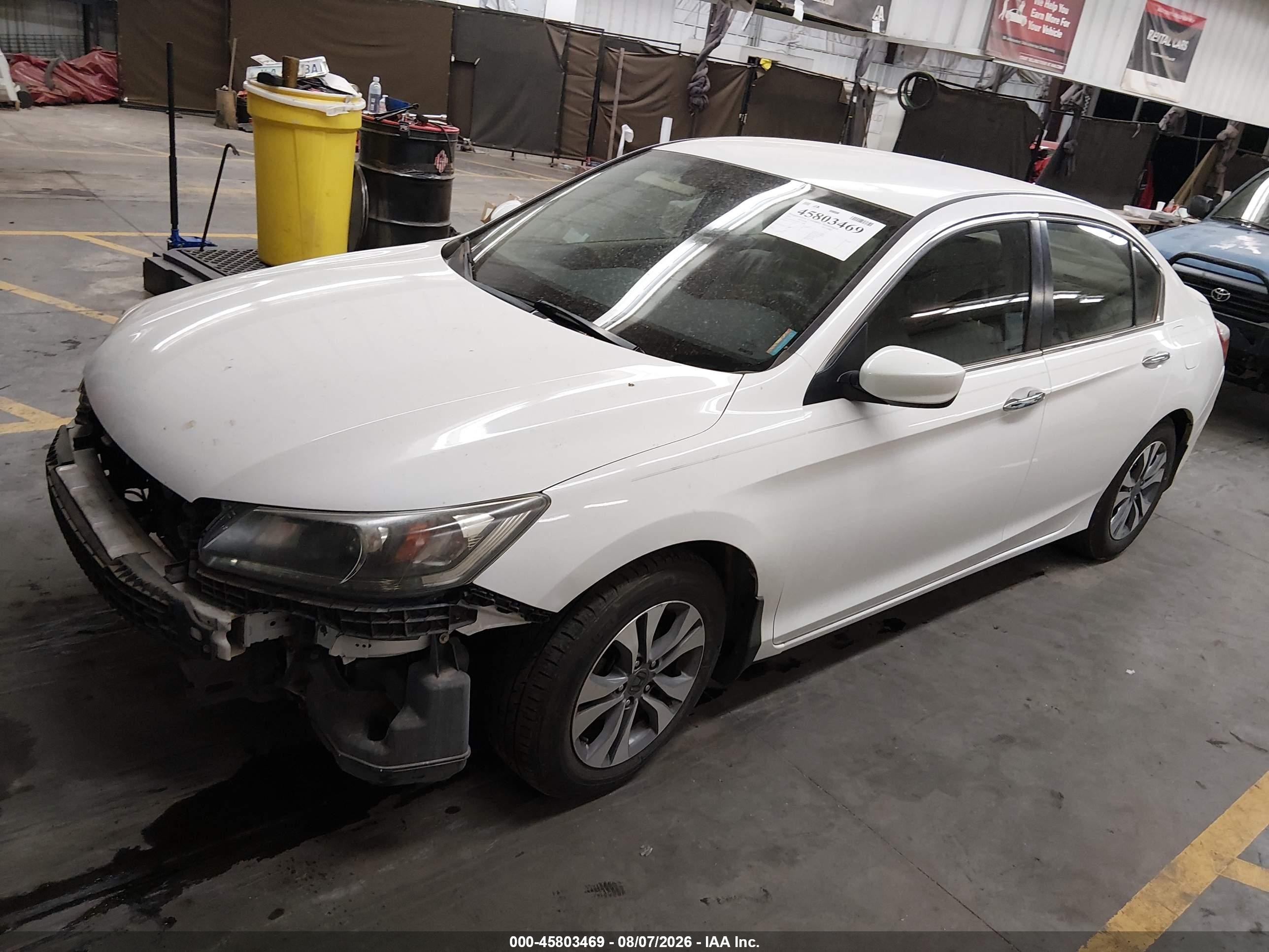 2015 Honda Accord Lx White vin: 1HGCR2F39FA191289