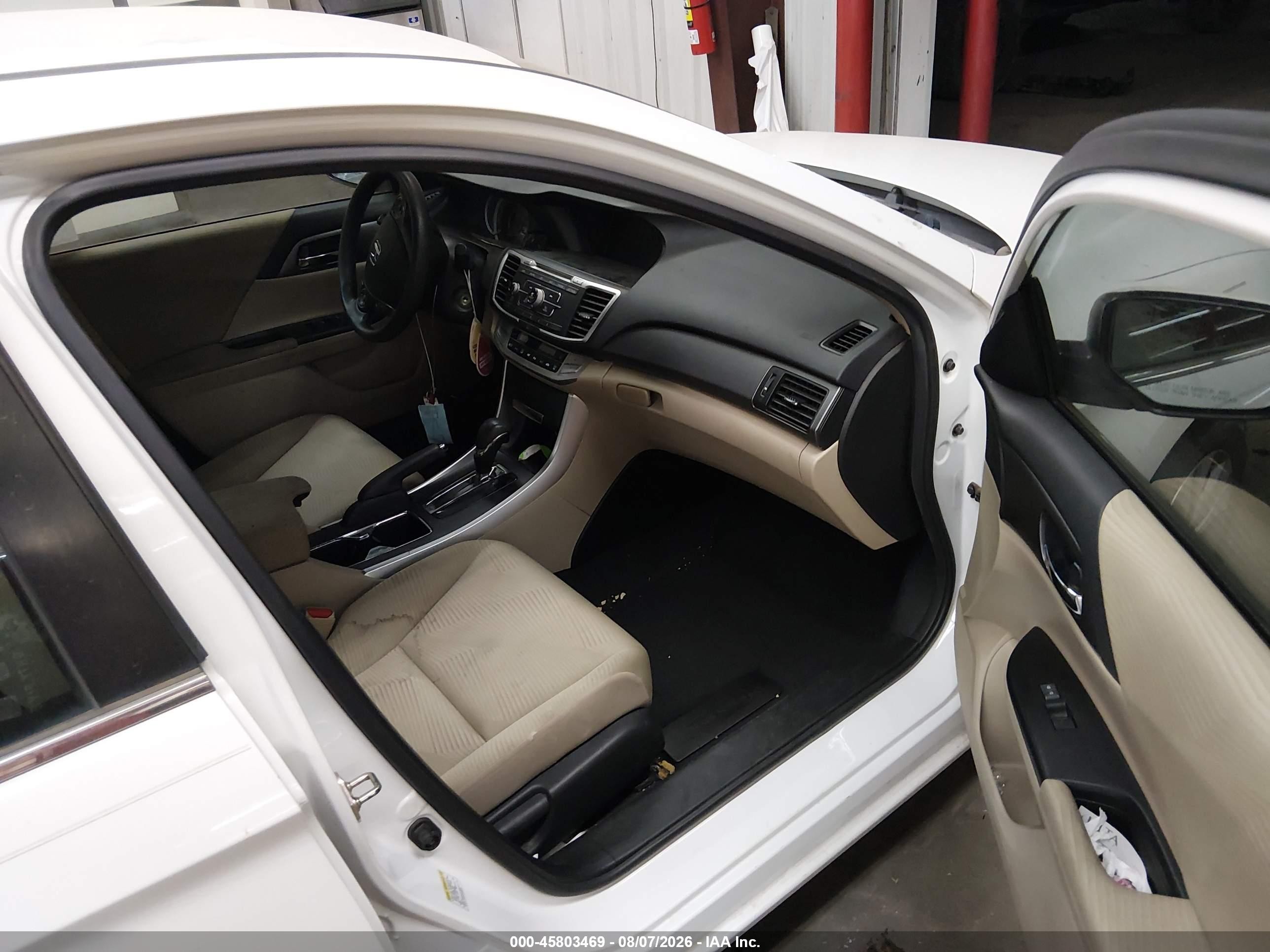 2015 Honda Accord Lx White vin: 1HGCR2F39FA191289