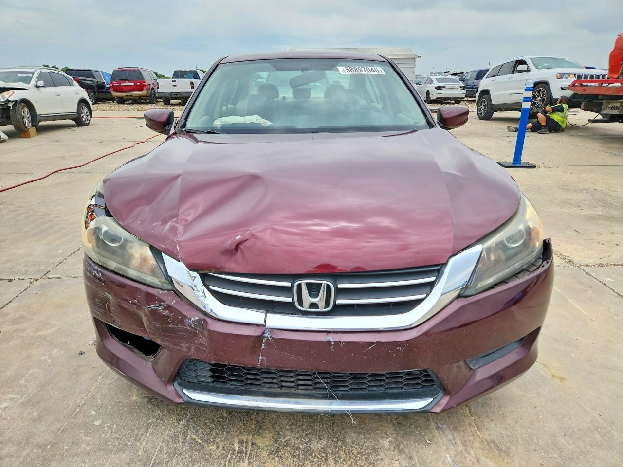 2015 Honda Accord Lx Maroon vin: 1HGCR2F39FA215879