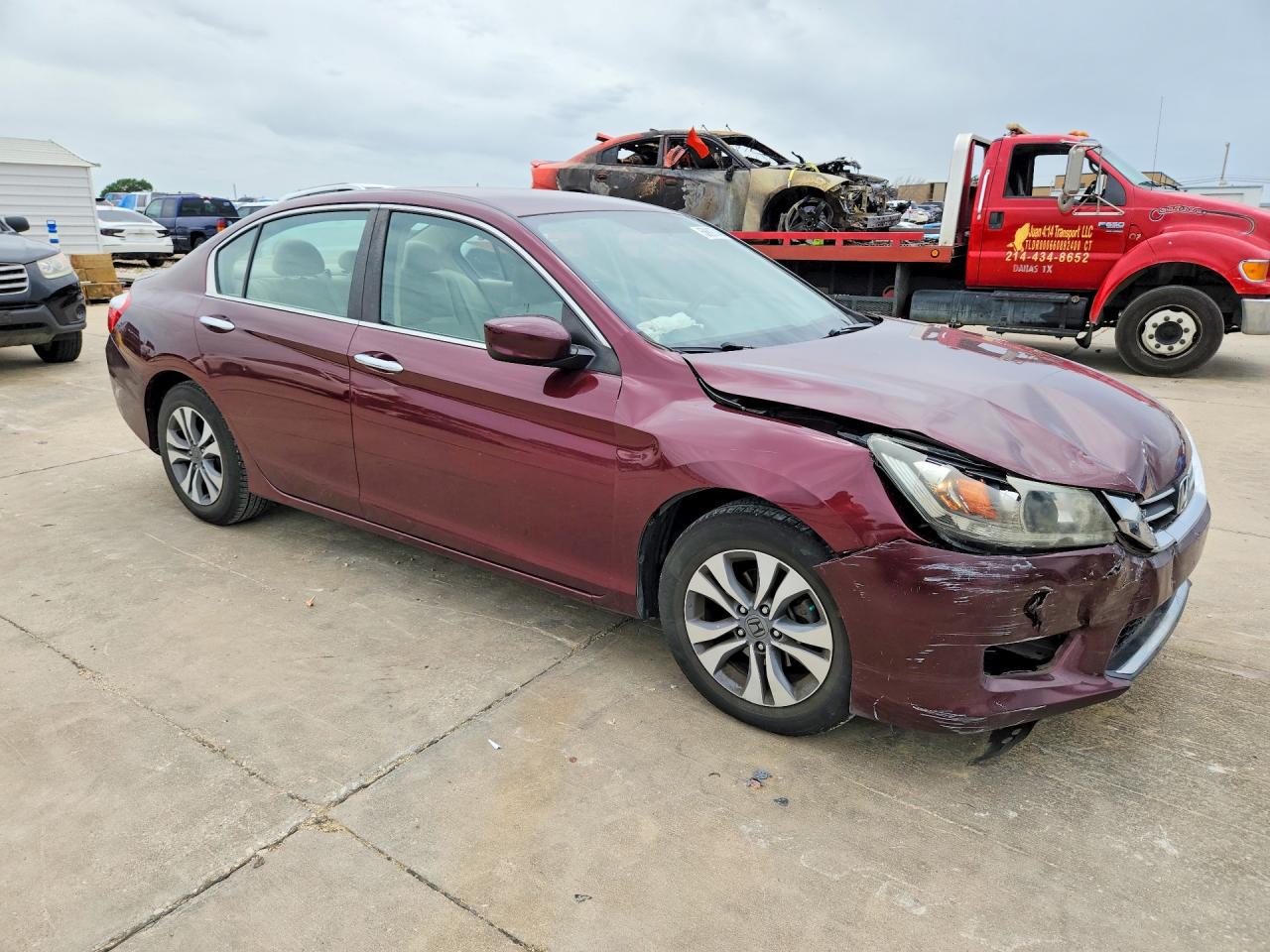2015 Honda Accord Lx Maroon vin: 1HGCR2F39FA215879