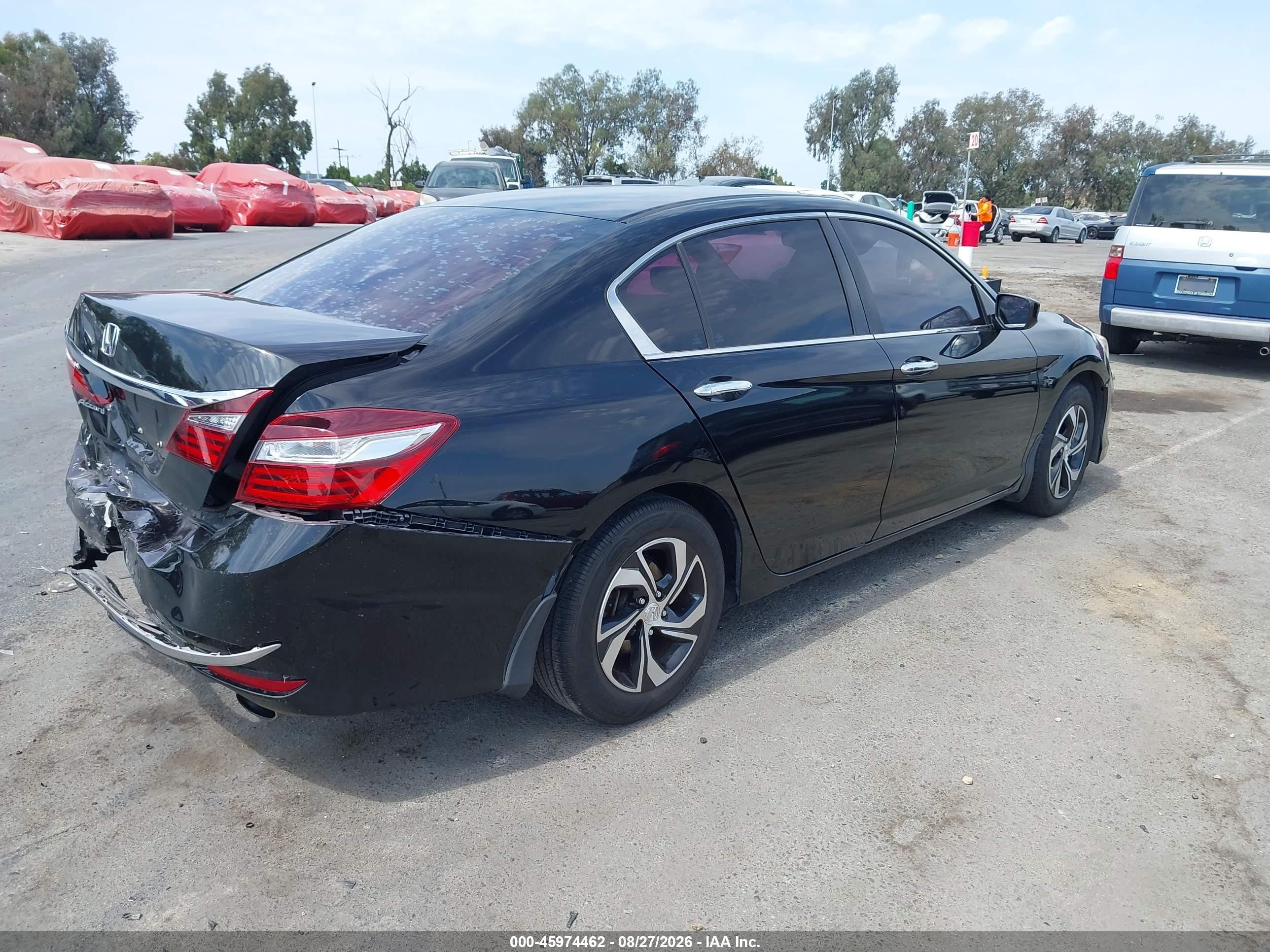 2016 Honda Accord Lx Black vin: 1HGCR2F39GA015344