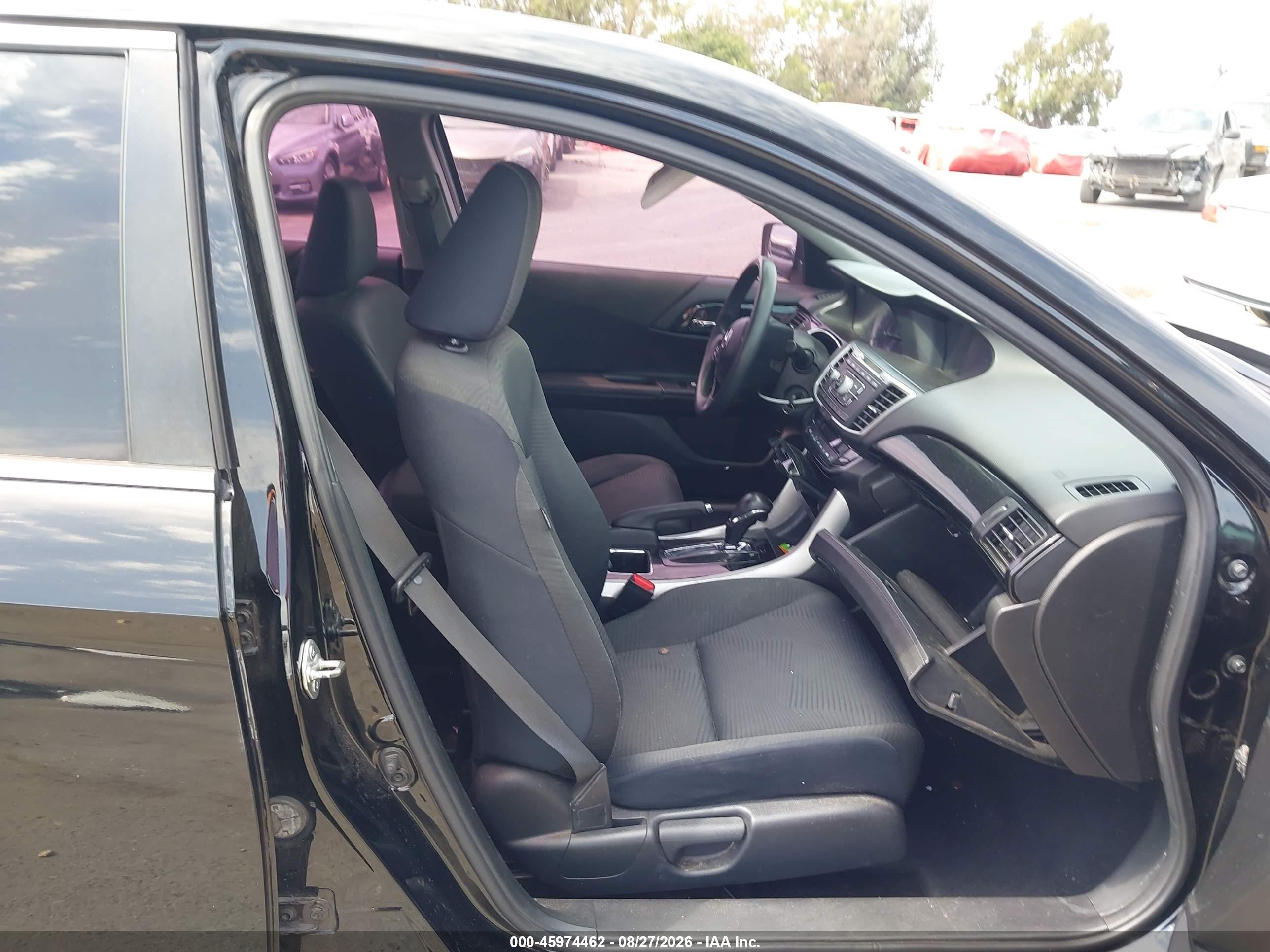2016 Honda Accord Lx Black vin: 1HGCR2F39GA015344