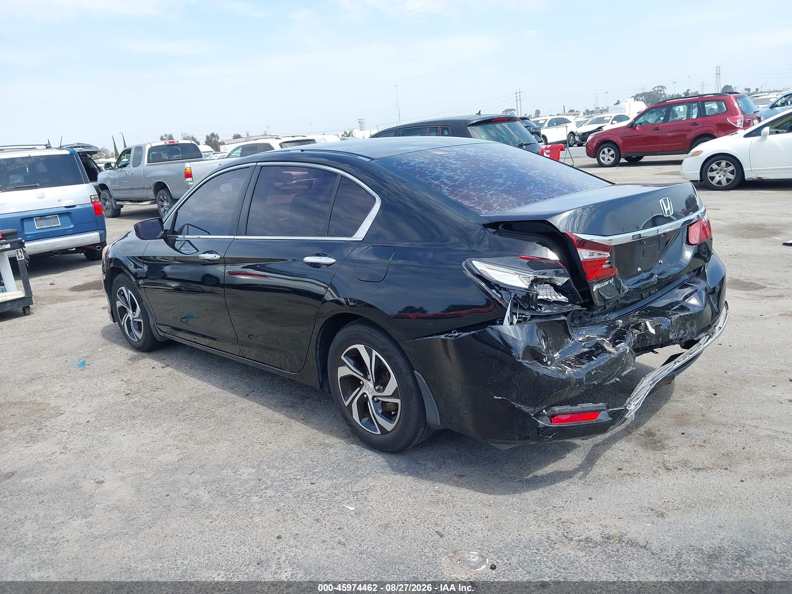 2016 Honda Accord Lx Black vin: 1HGCR2F39GA015344