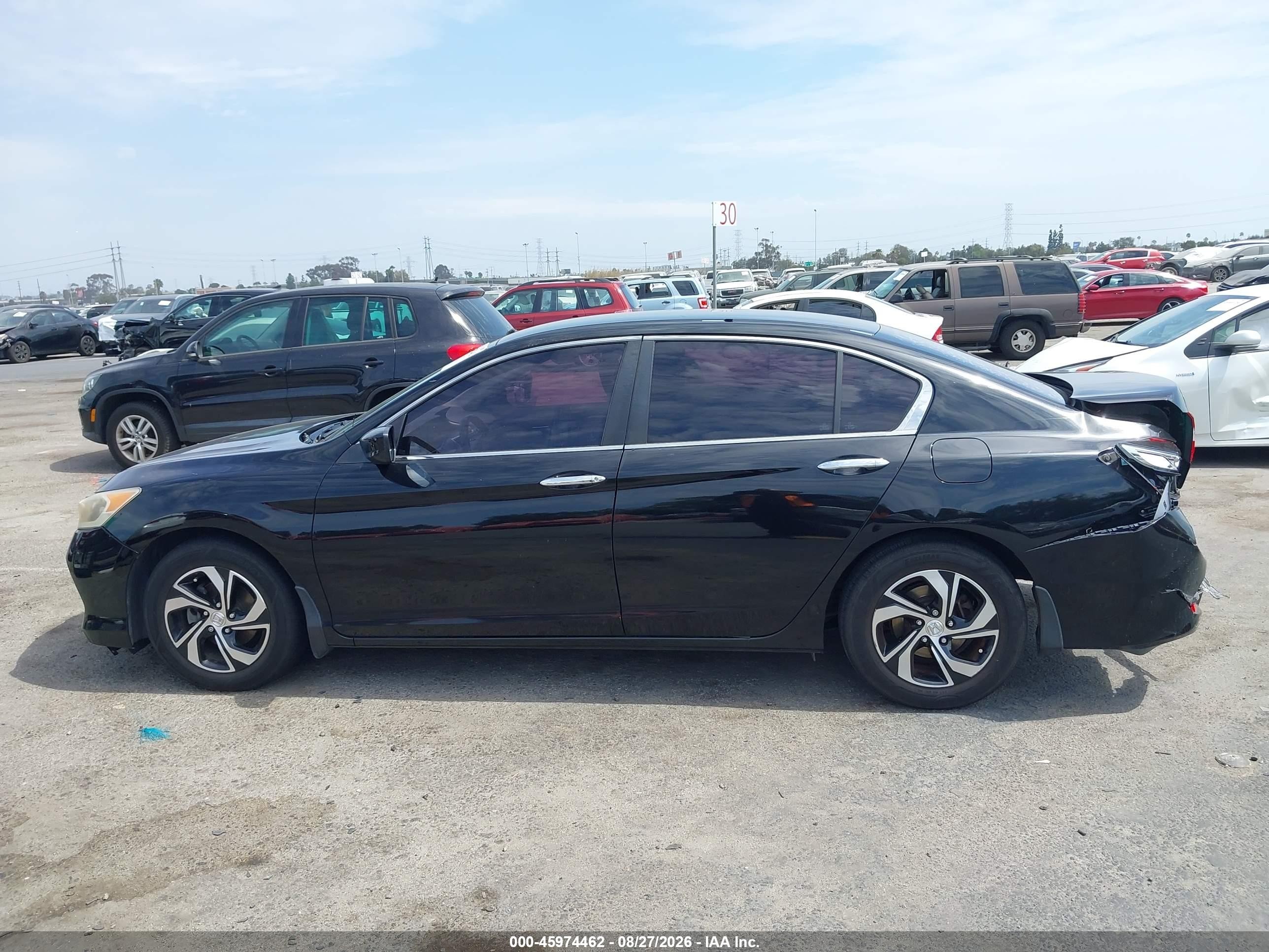2016 Honda Accord Lx Black vin: 1HGCR2F39GA015344