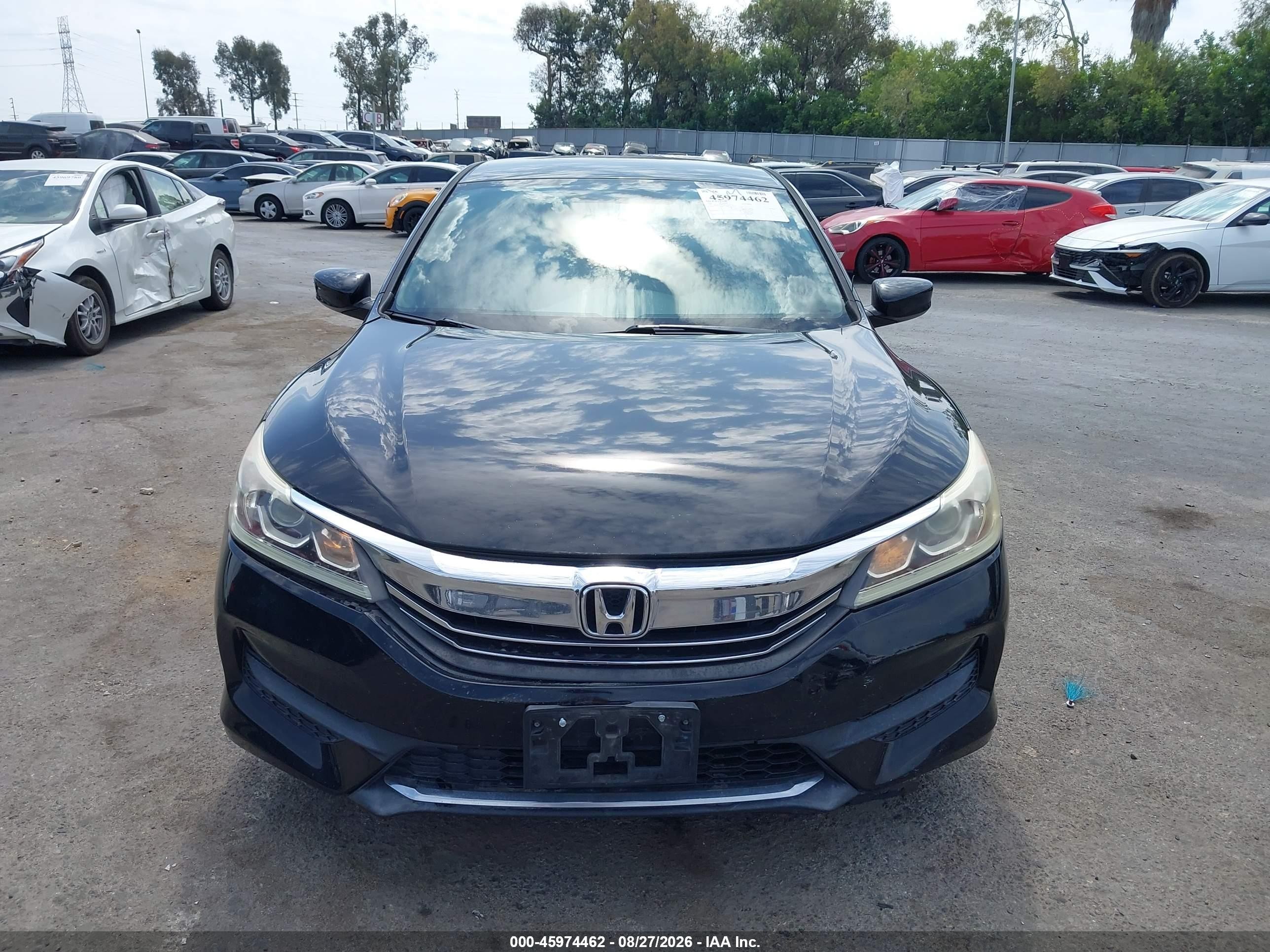 2016 Honda Accord Lx Black vin: 1HGCR2F39GA015344