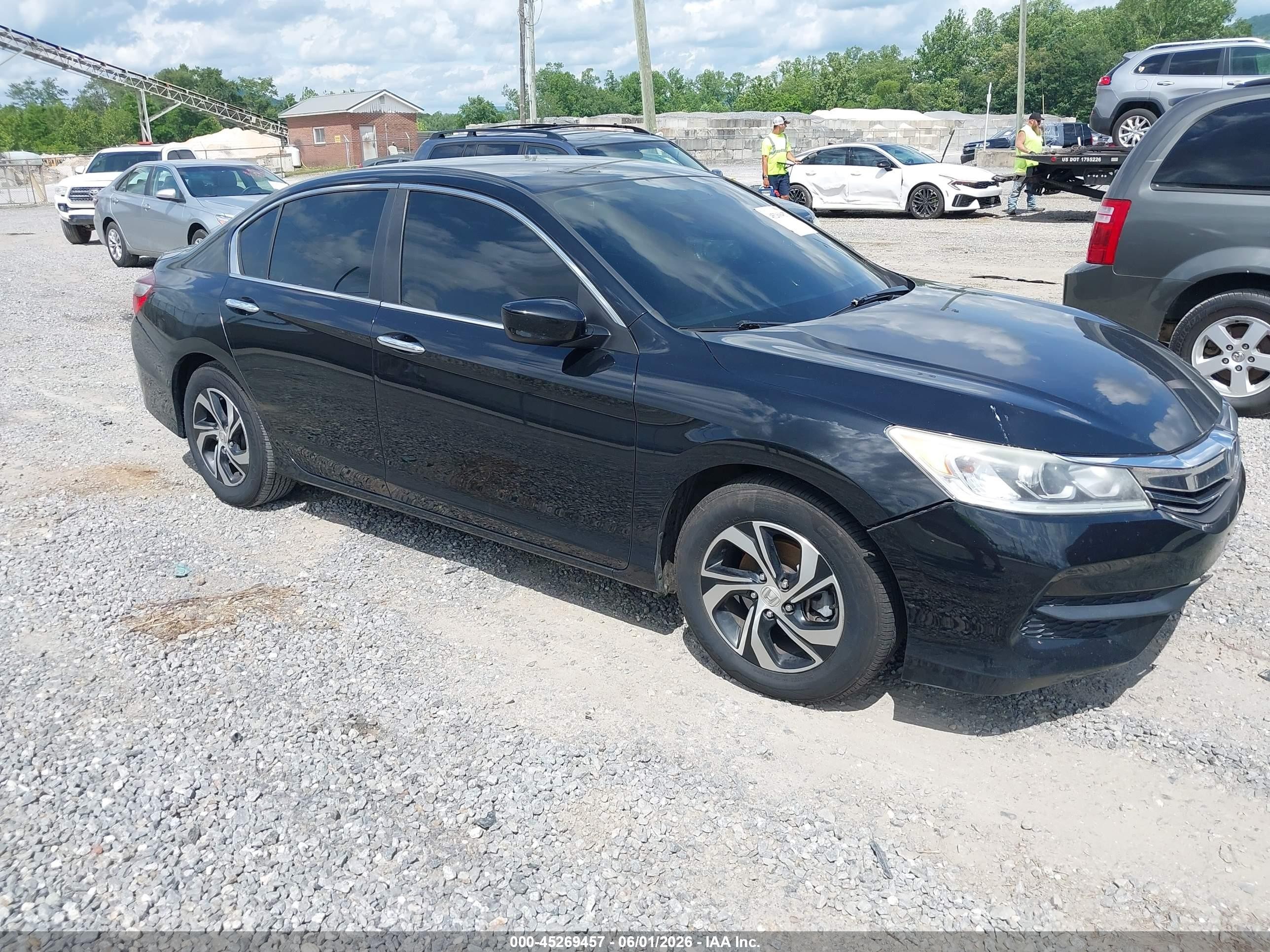 2016 Honda Accord Lx Black vin: 1HGCR2F39GA147178