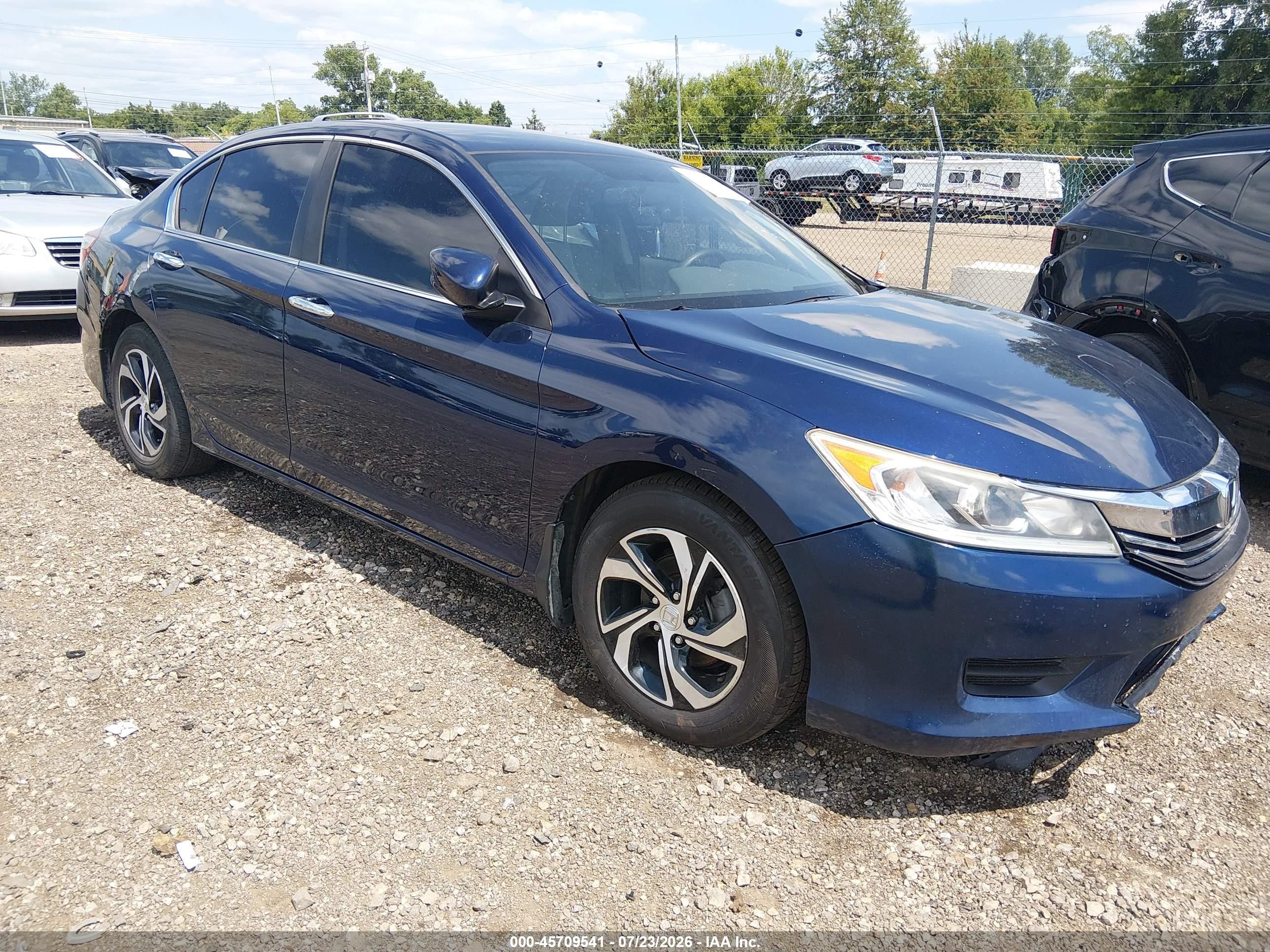 2017 Honda Accord Lx Blue vin: 1HGCR2F39HA303222