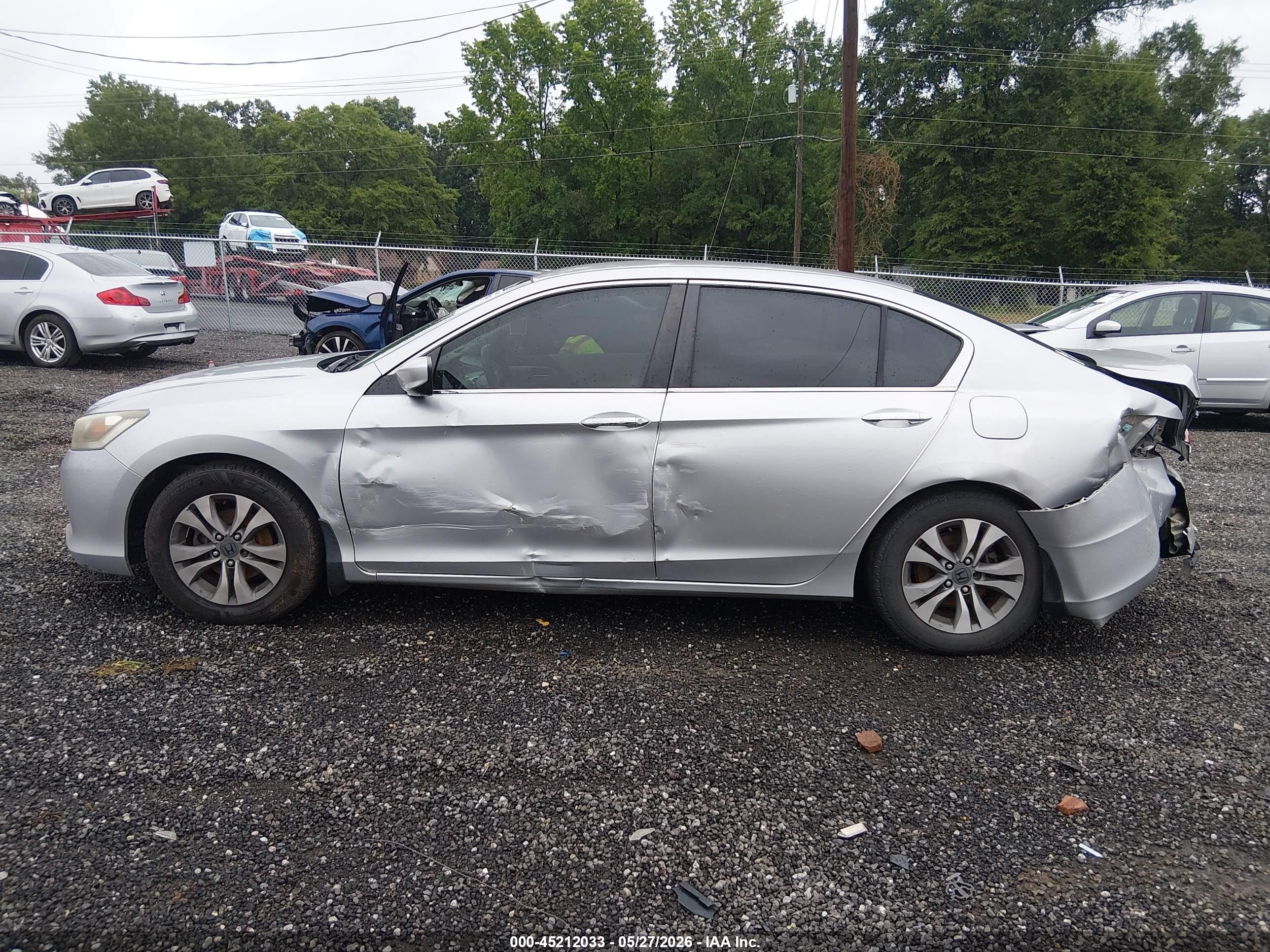 2013 Honda Accord Lx Silver vin: 1HGCR2F3XDA024503