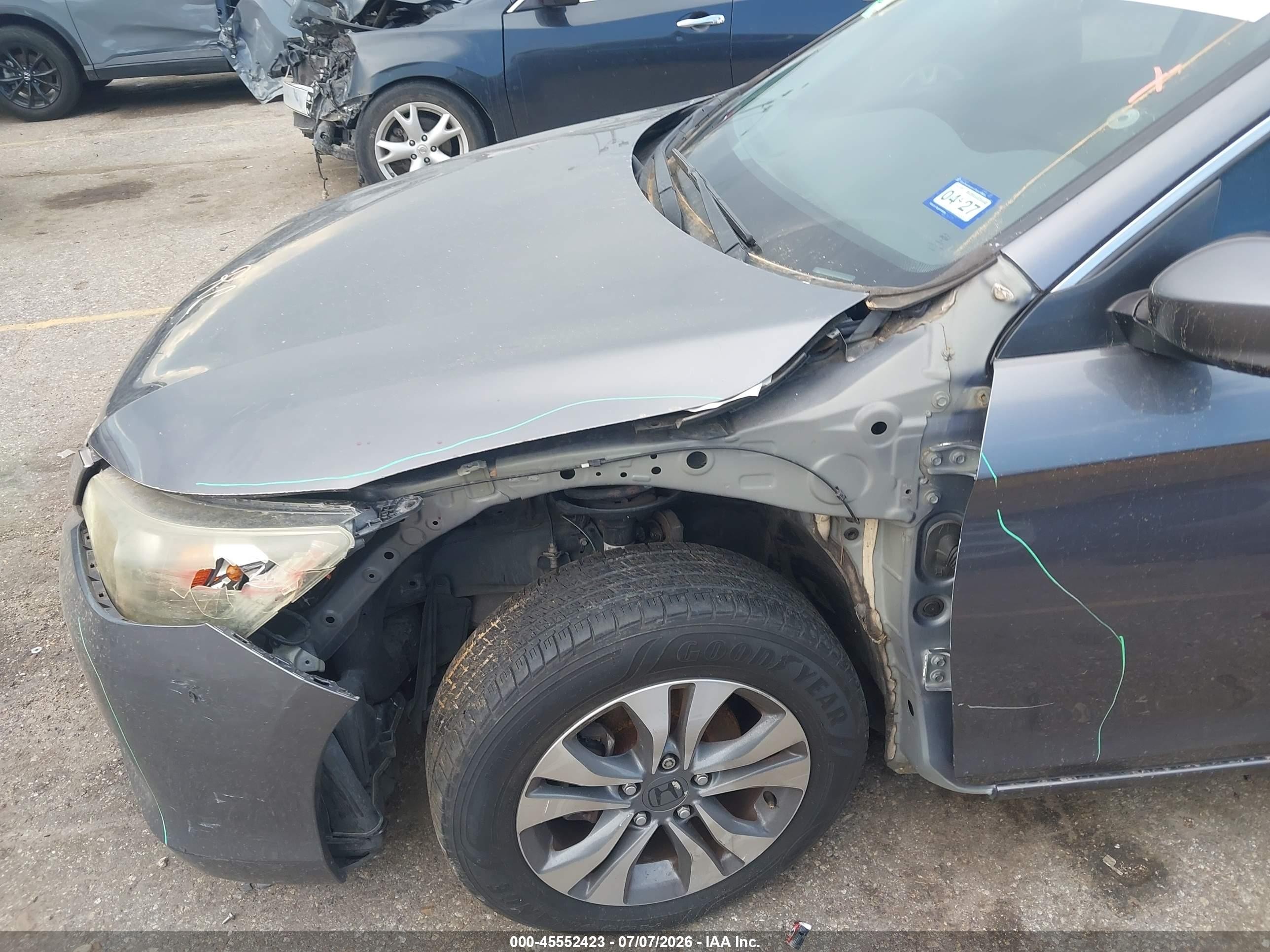 2013 Honda Accord Lx Серый vin: 1HGCR2F3XDA093630