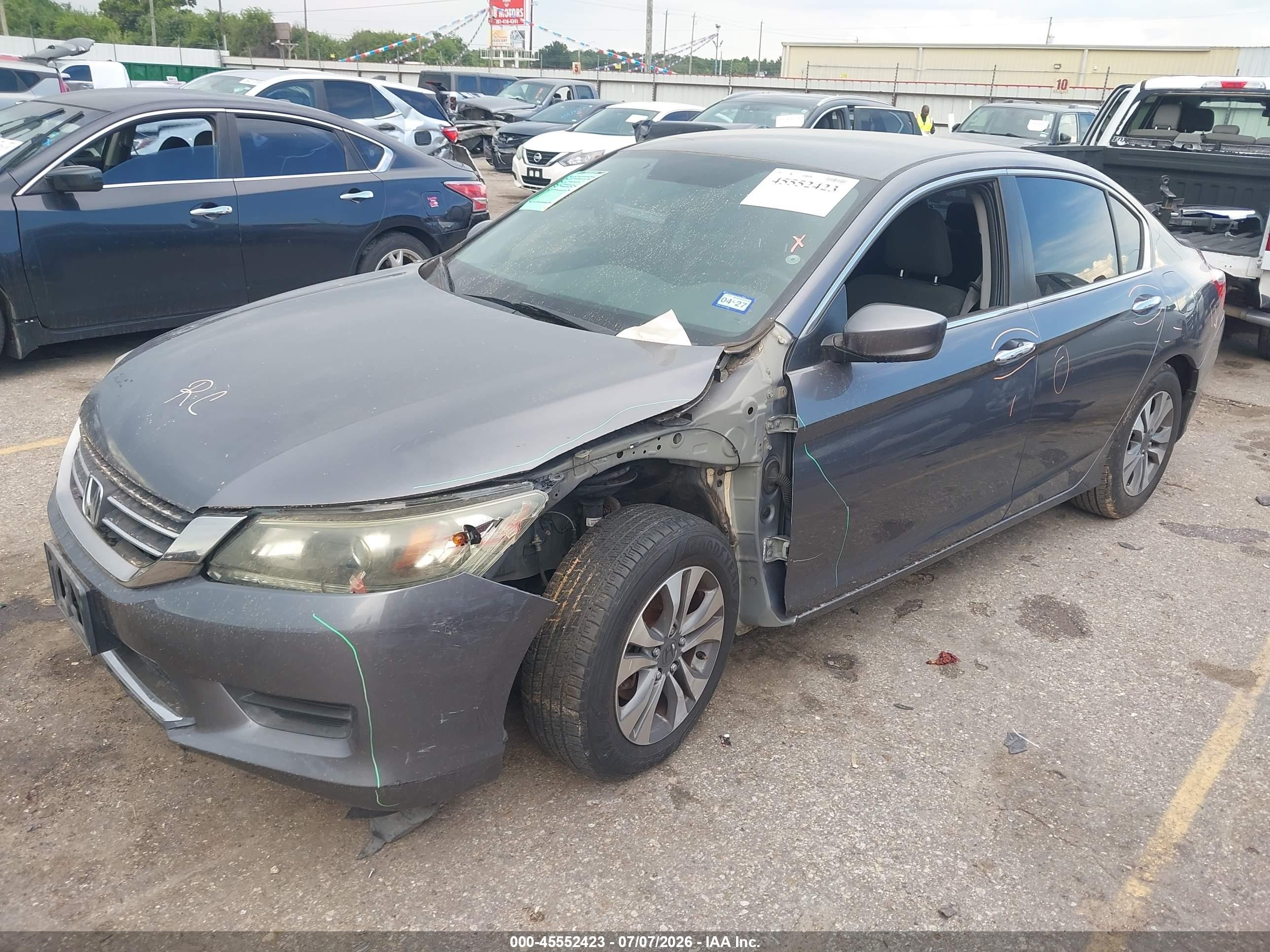 2013 Honda Accord Lx Серый vin: 1HGCR2F3XDA093630