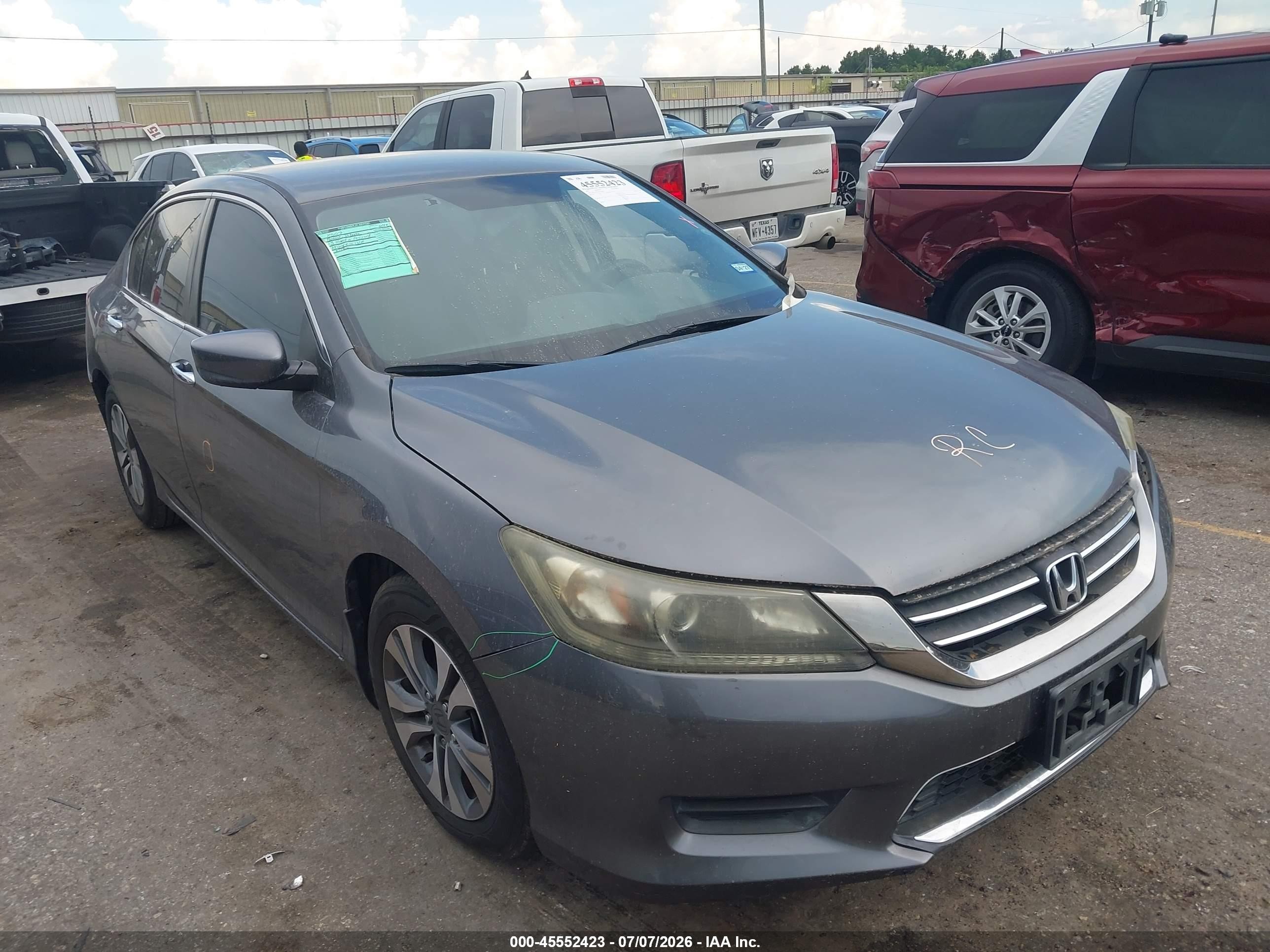 2013 Honda Accord Lx Gray vin: 1HGCR2F3XDA093630