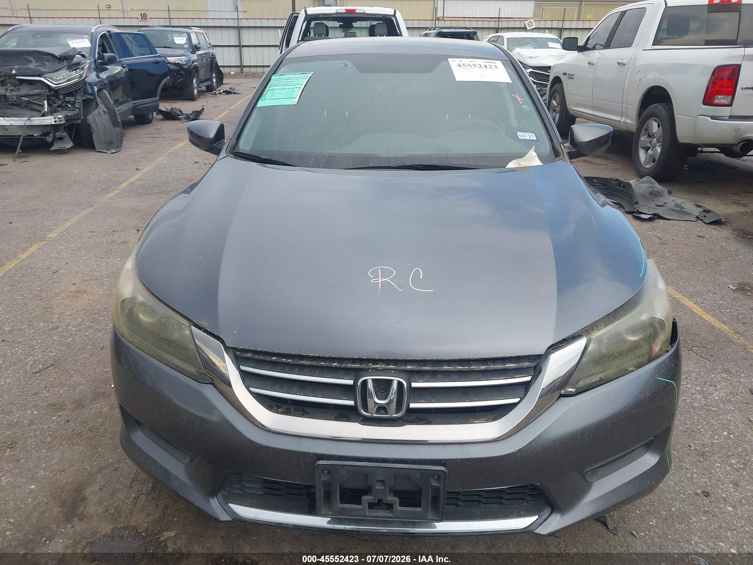 2013 Honda Accord Lx Серый vin: 1HGCR2F3XDA093630