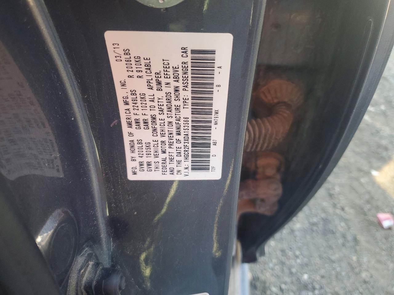 2013 Honda Accord Lx Серый vin: 1HGCR2F3XDA153566