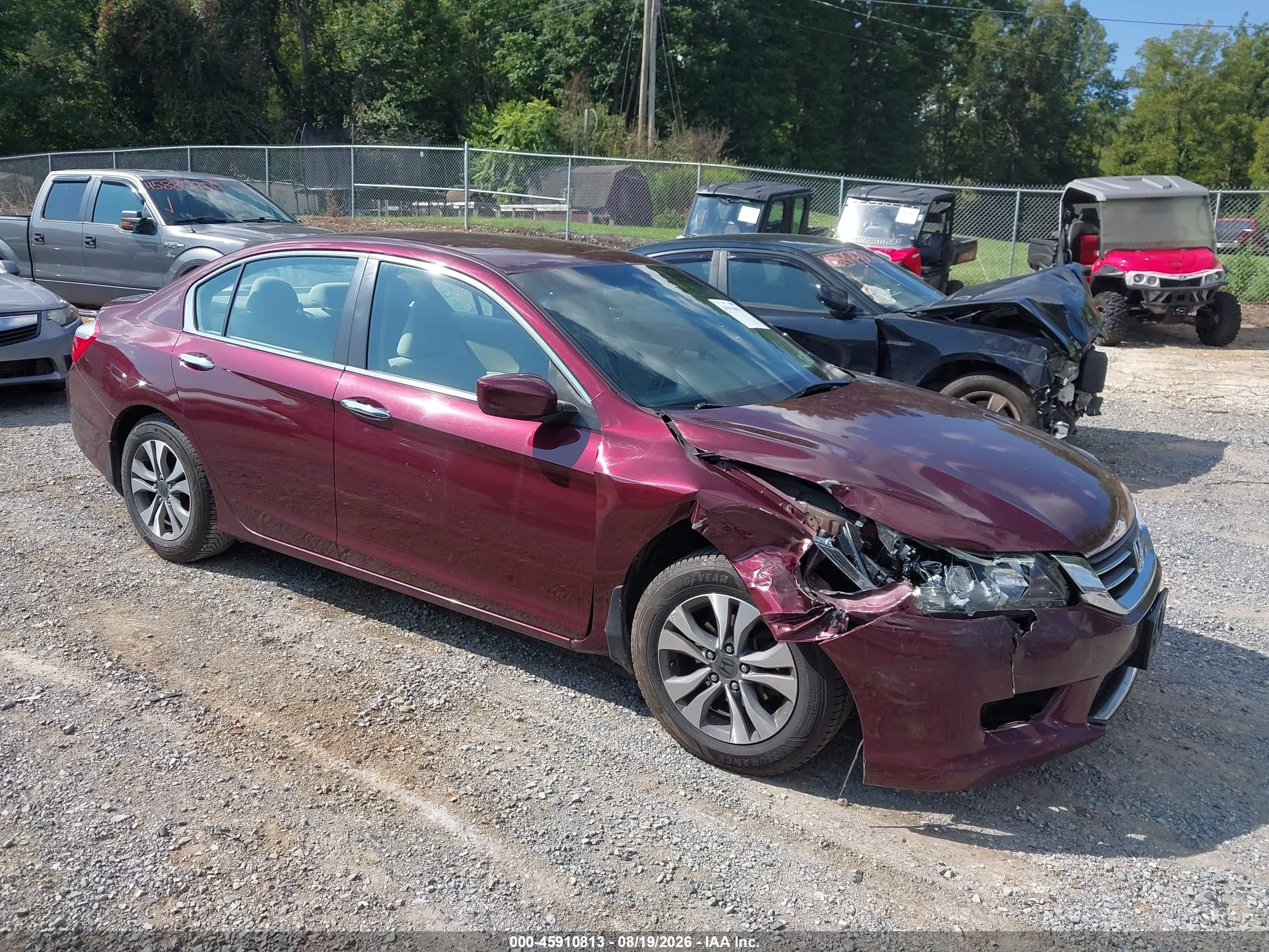 2013 Honda Accord Lx Red vin: 1HGCR2F3XDA241646