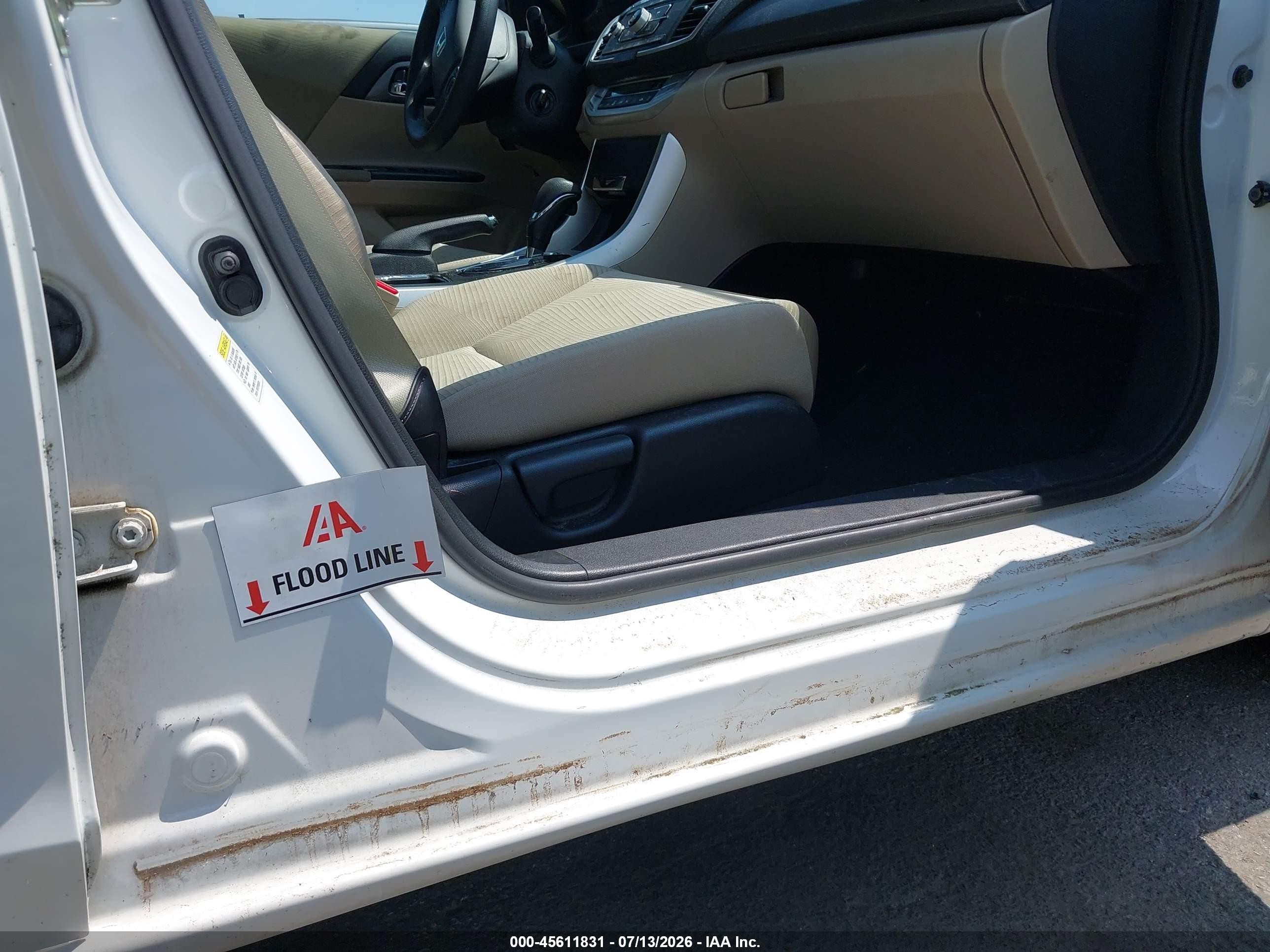 2014 Honda Accord Lx White vin: 1HGCR2F3XEA065649