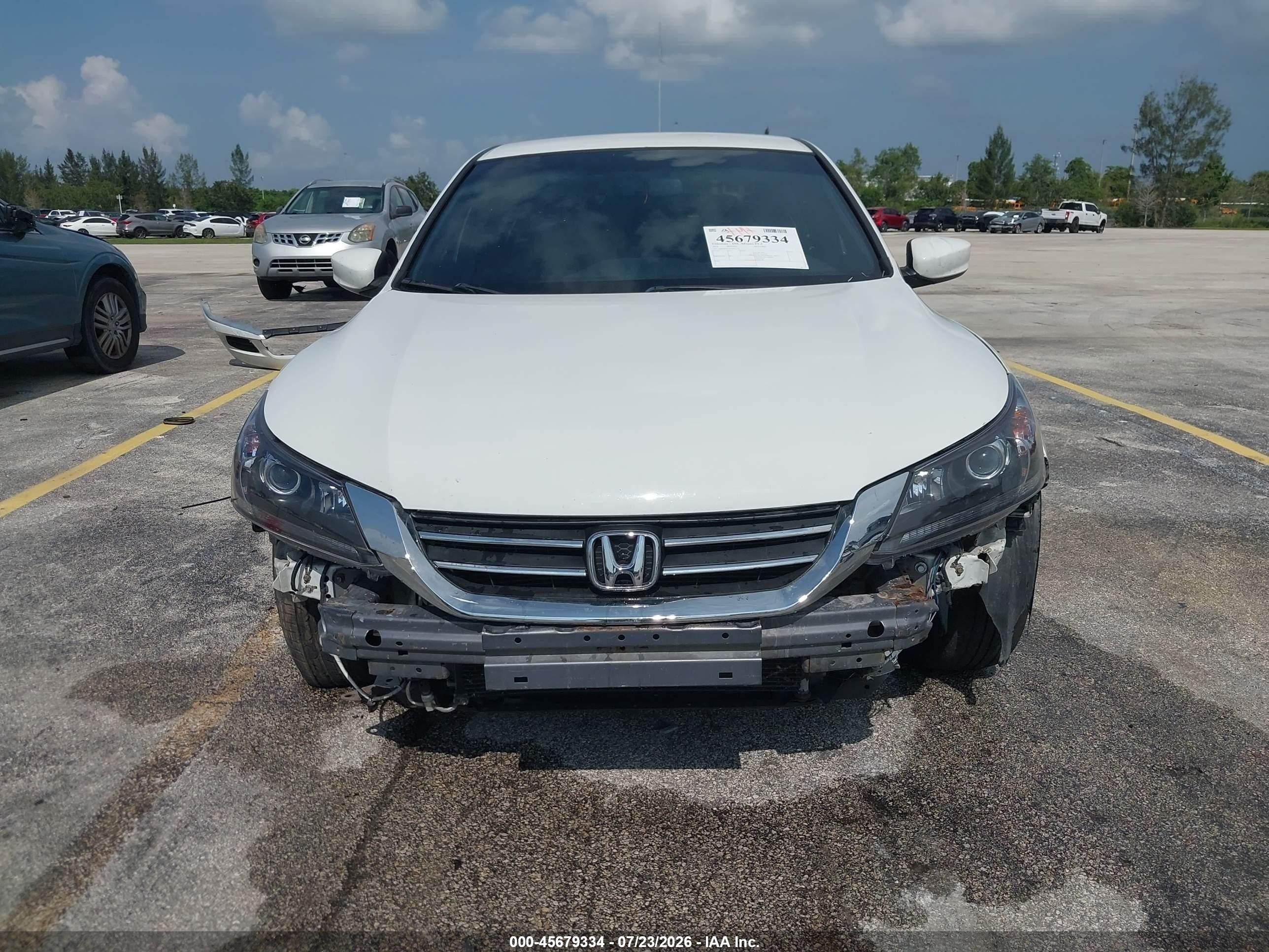 2014 Honda Accord Lx White vin: 1HGCR2F3XEA097775