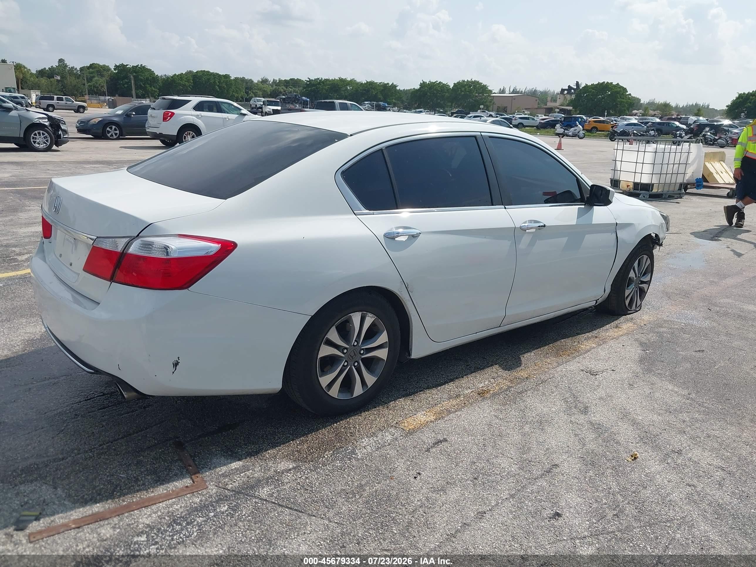 2014 Honda Accord Lx White vin: 1HGCR2F3XEA097775