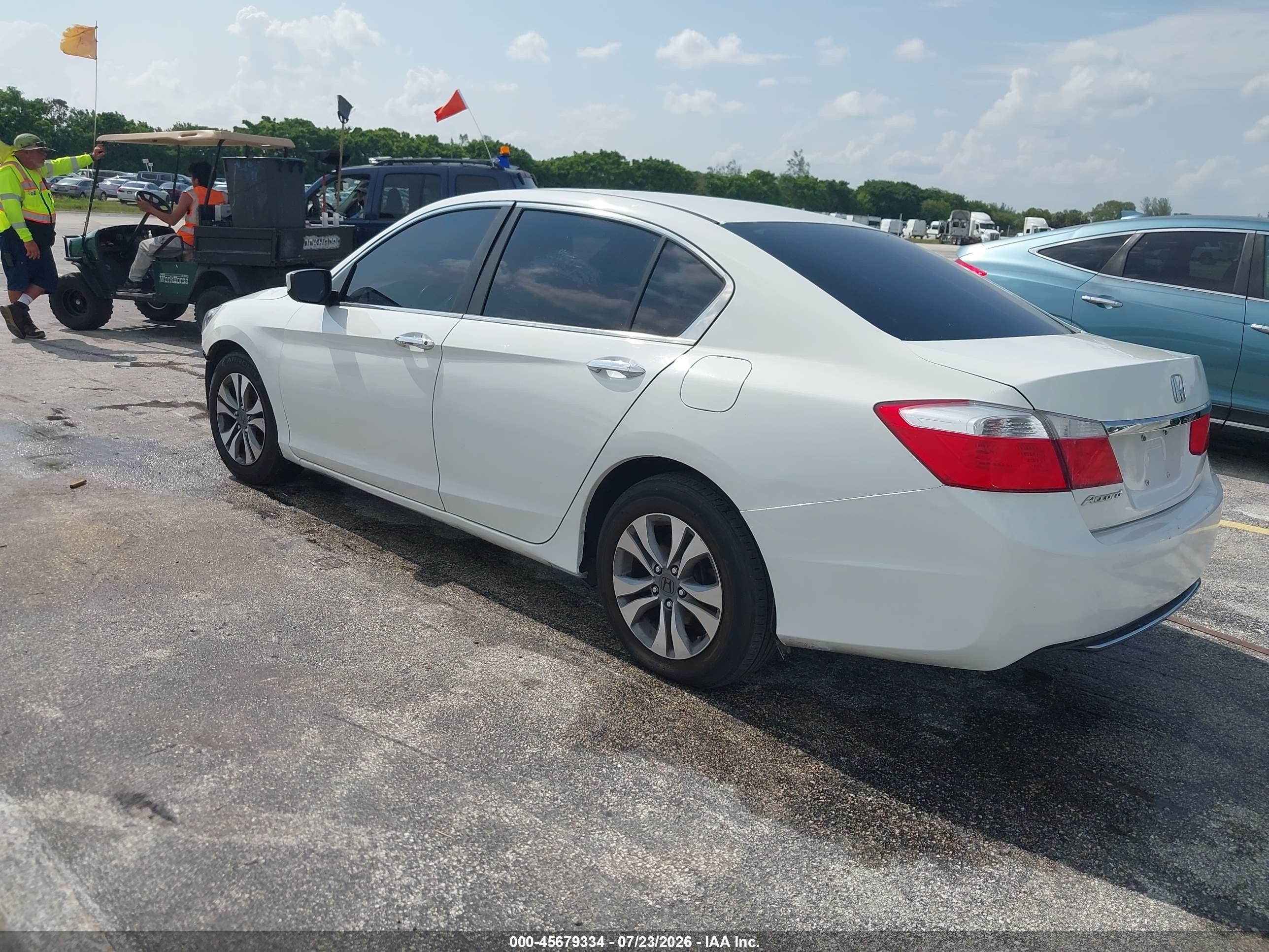 2014 Honda Accord Lx White vin: 1HGCR2F3XEA097775
