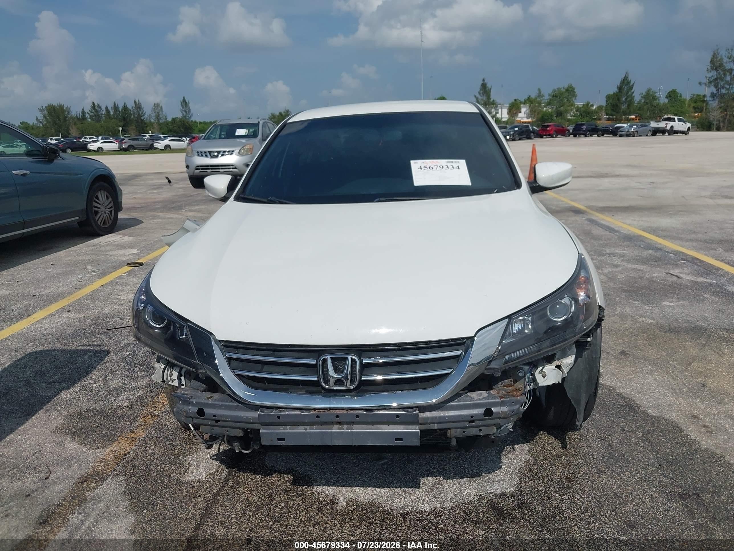 2014 Honda Accord Lx White vin: 1HGCR2F3XEA097775