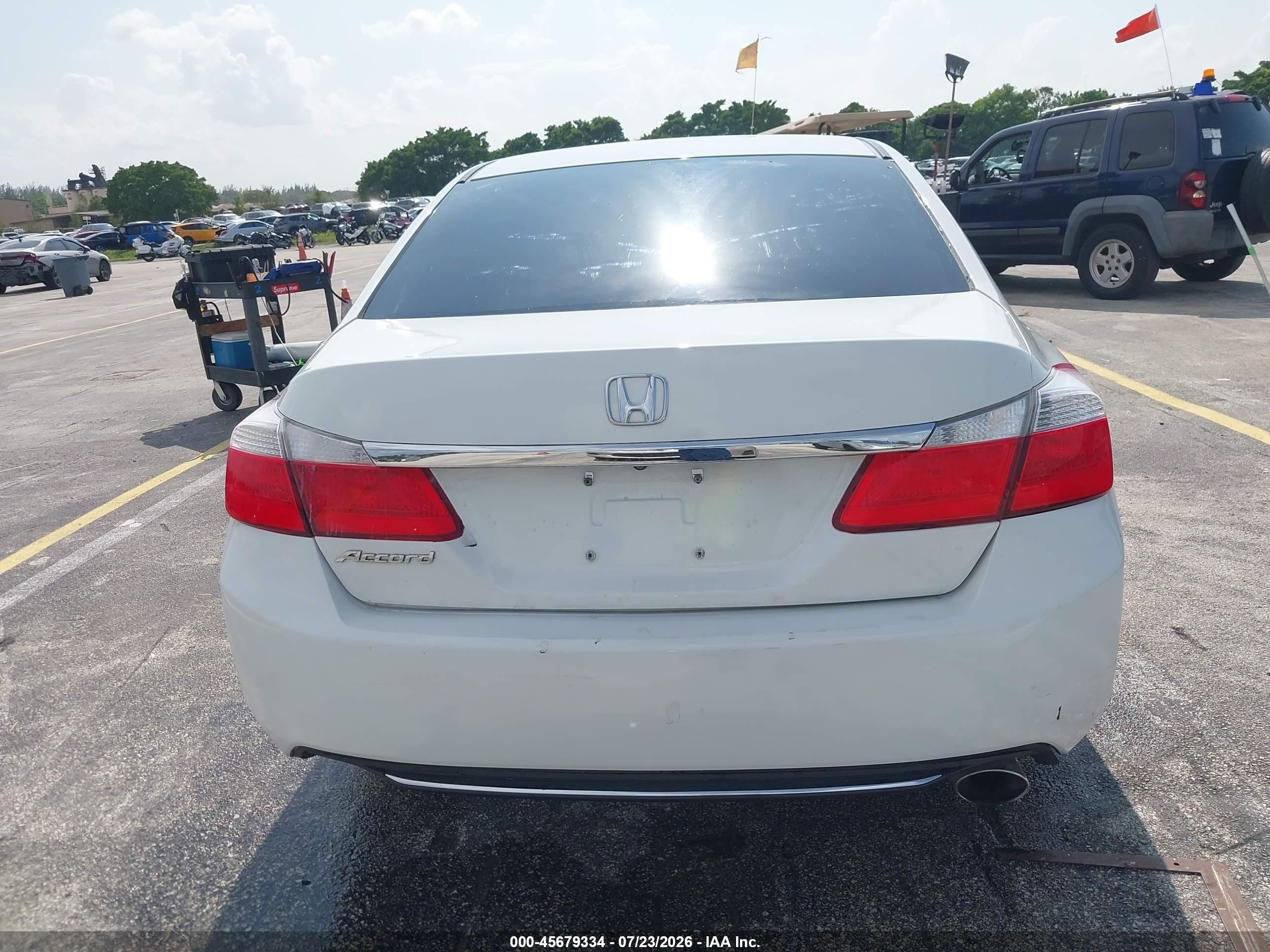 2014 Honda Accord Lx White vin: 1HGCR2F3XEA097775