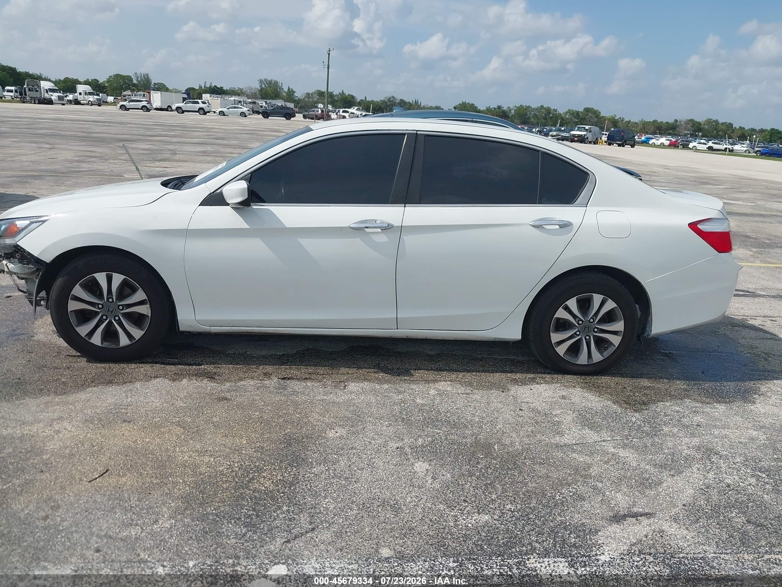 2014 Honda Accord Lx White vin: 1HGCR2F3XEA097775