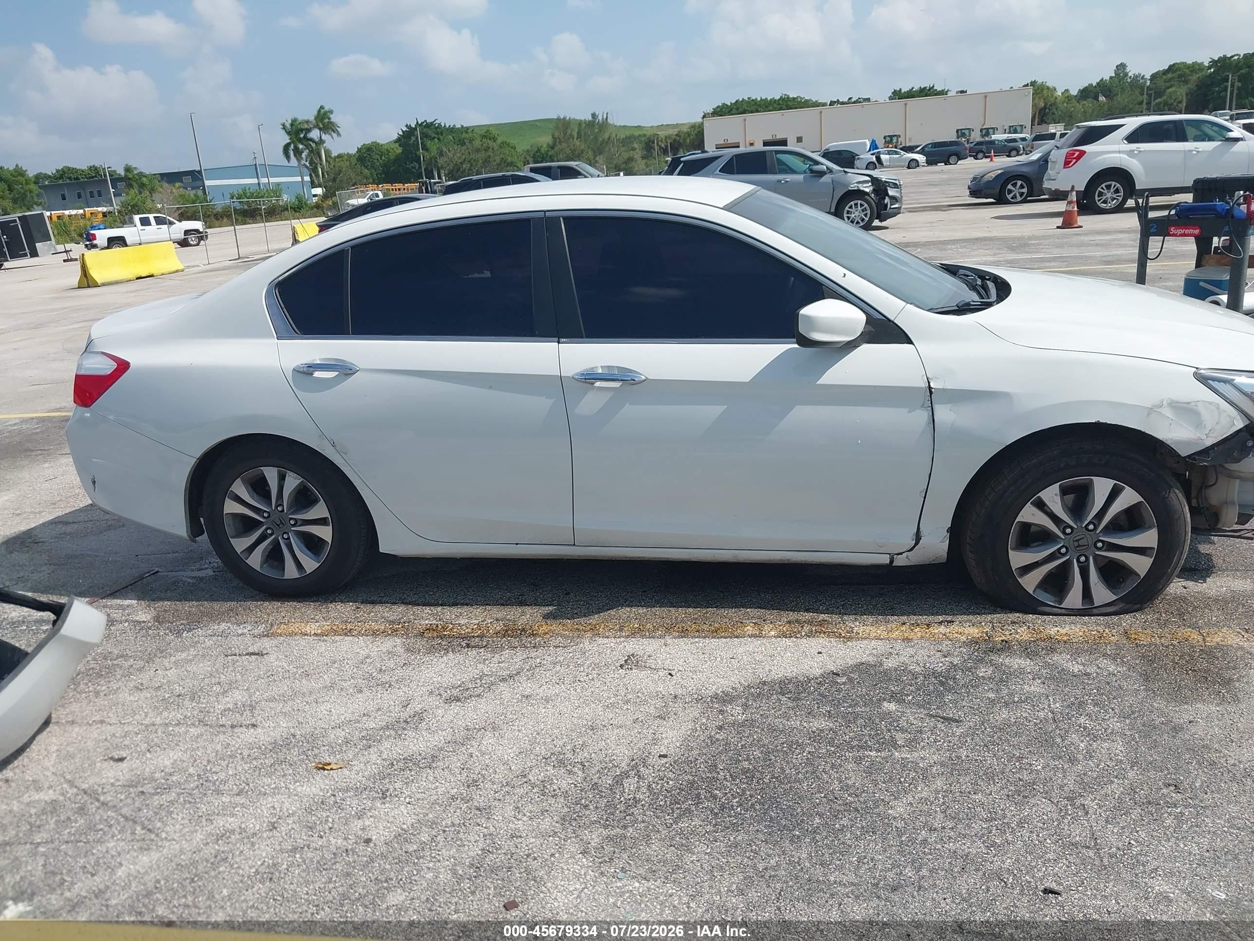2014 Honda Accord Lx White vin: 1HGCR2F3XEA097775