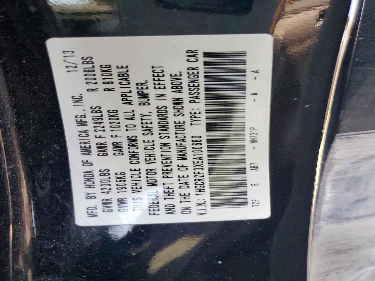 2014 Honda Accord Lx Black vin: 1HGCR2F3XEA100660