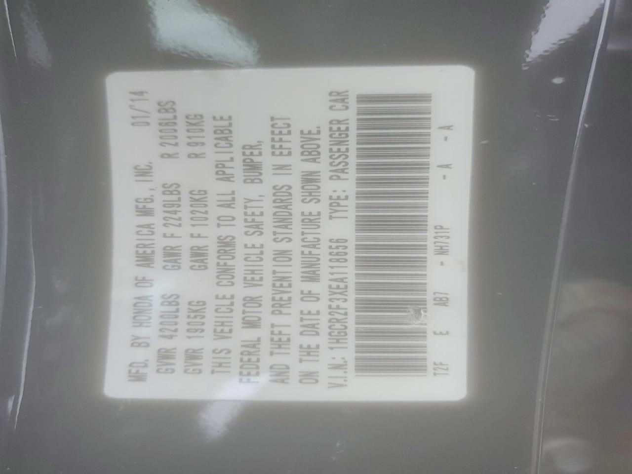 2014 Honda Accord Lx Black vin: 1HGCR2F3XEA118656