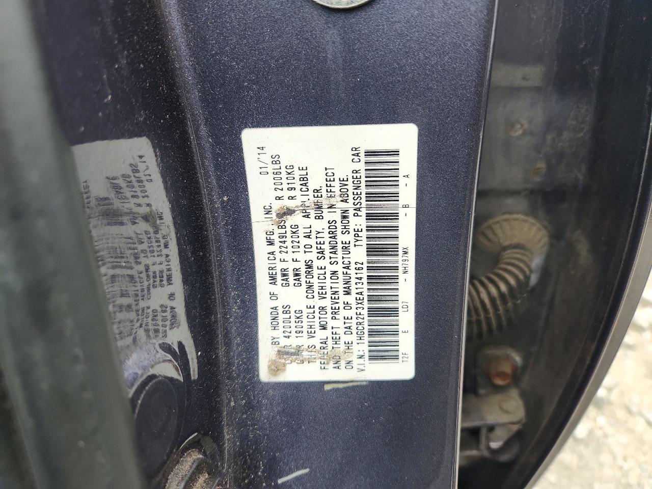 2014 Honda Accord Lx Gray vin: 1HGCR2F3XEA134162