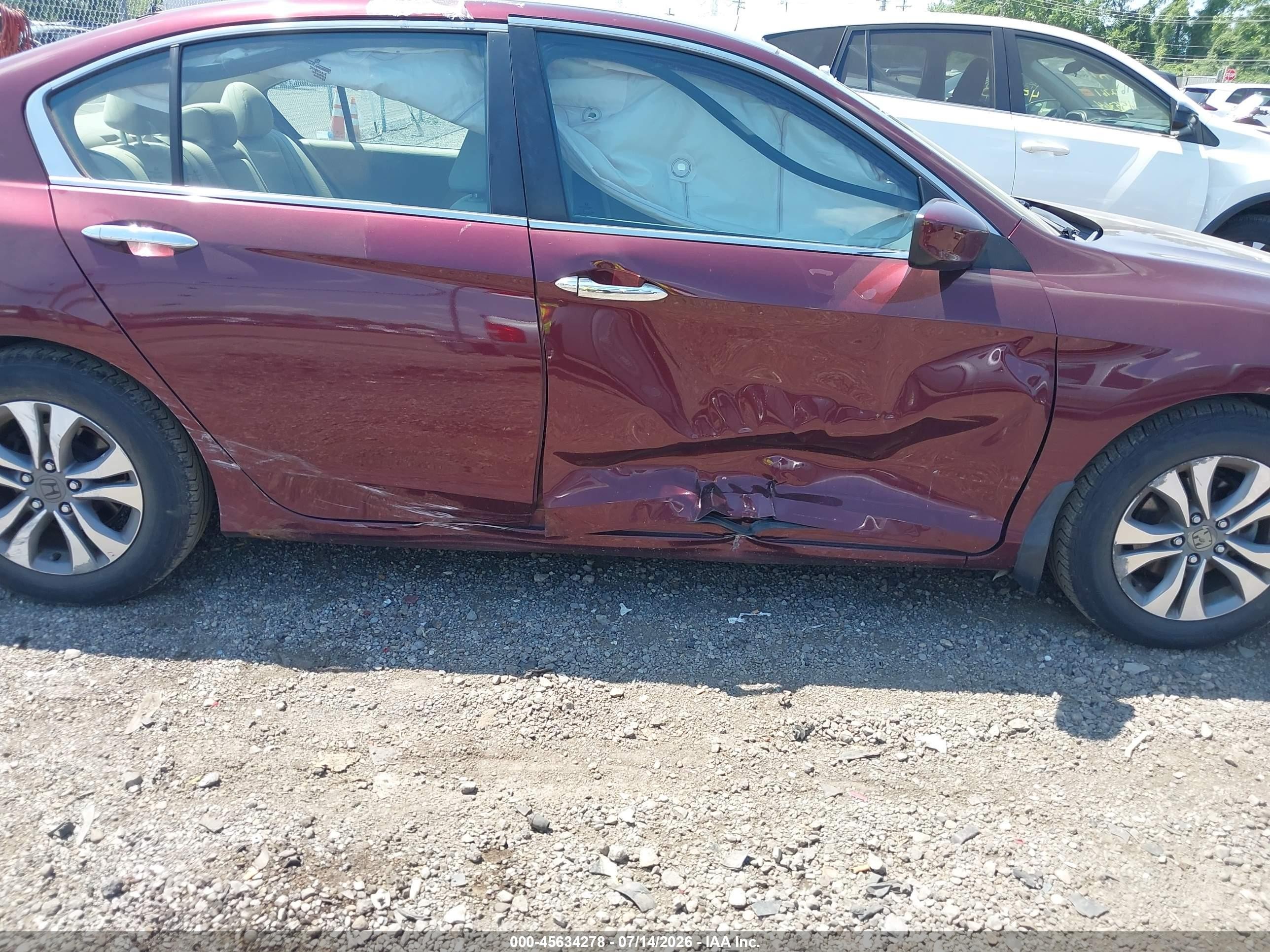2014 Honda Accord Lx Burgundy vin: 1HGCR2F3XEA148448