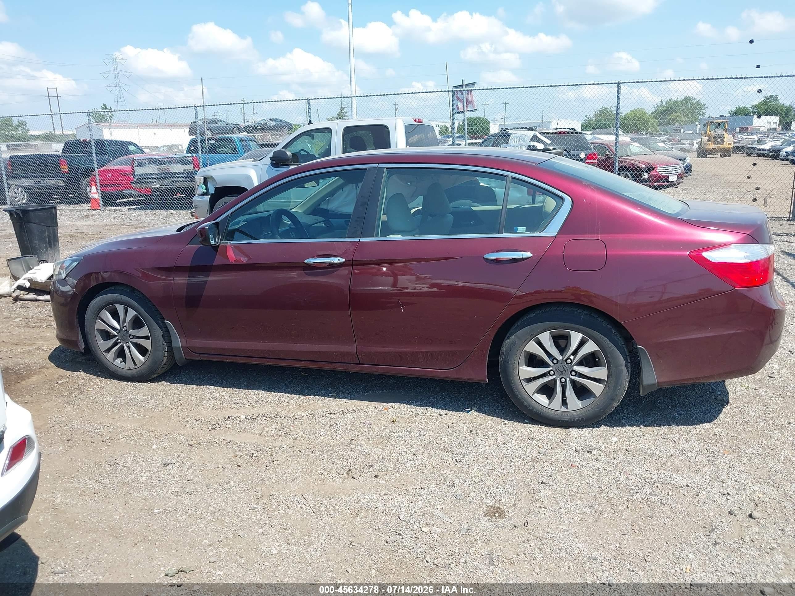 2014 Honda Accord Lx Burgundy vin: 1HGCR2F3XEA148448