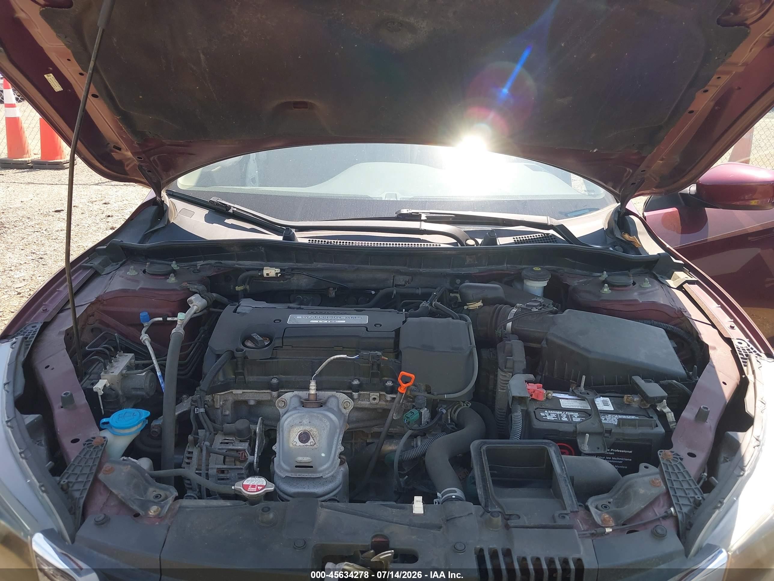 2014 Honda Accord Lx Burgundy vin: 1HGCR2F3XEA148448