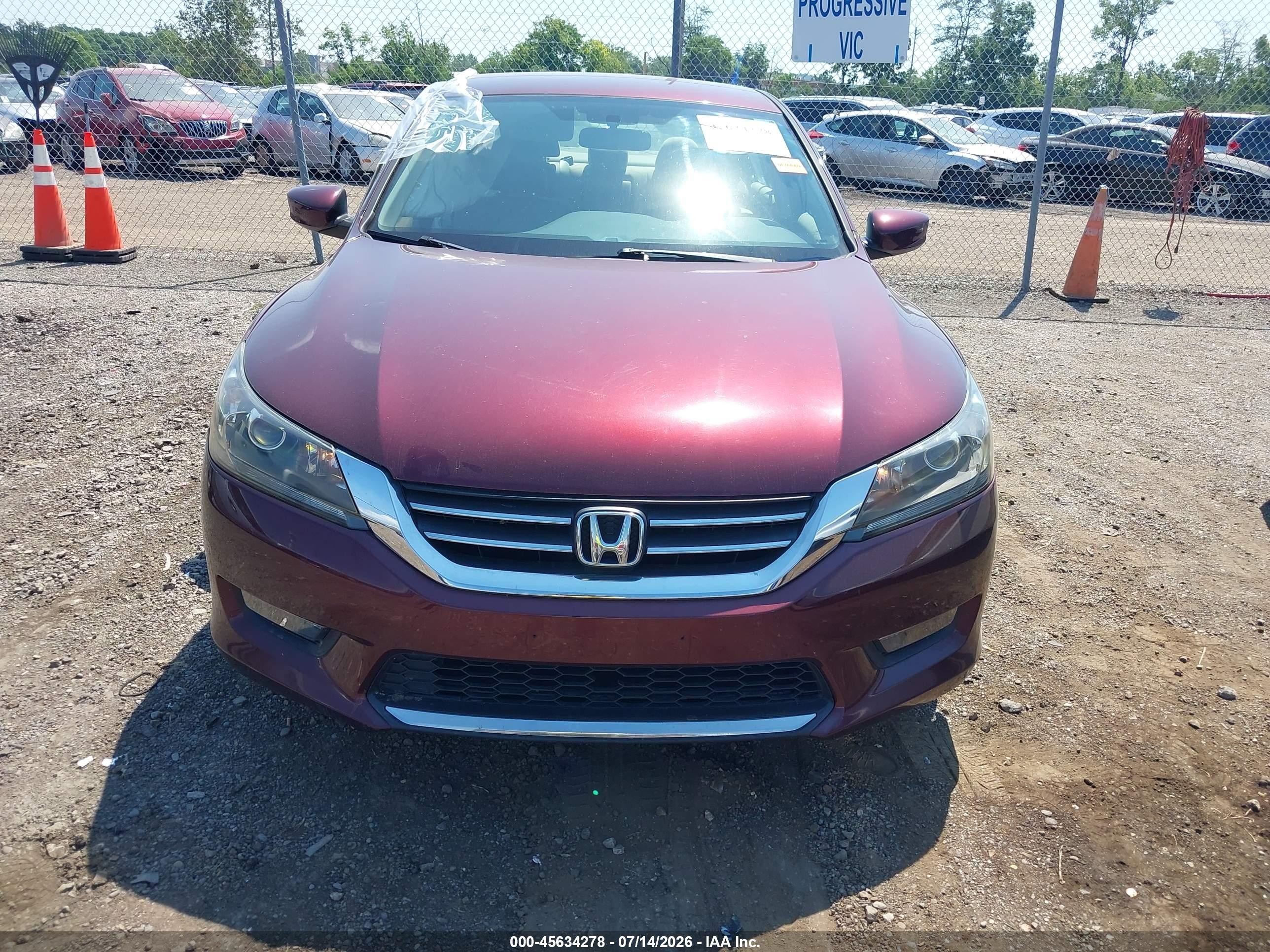 2014 Honda Accord Lx Burgundy vin: 1HGCR2F3XEA148448