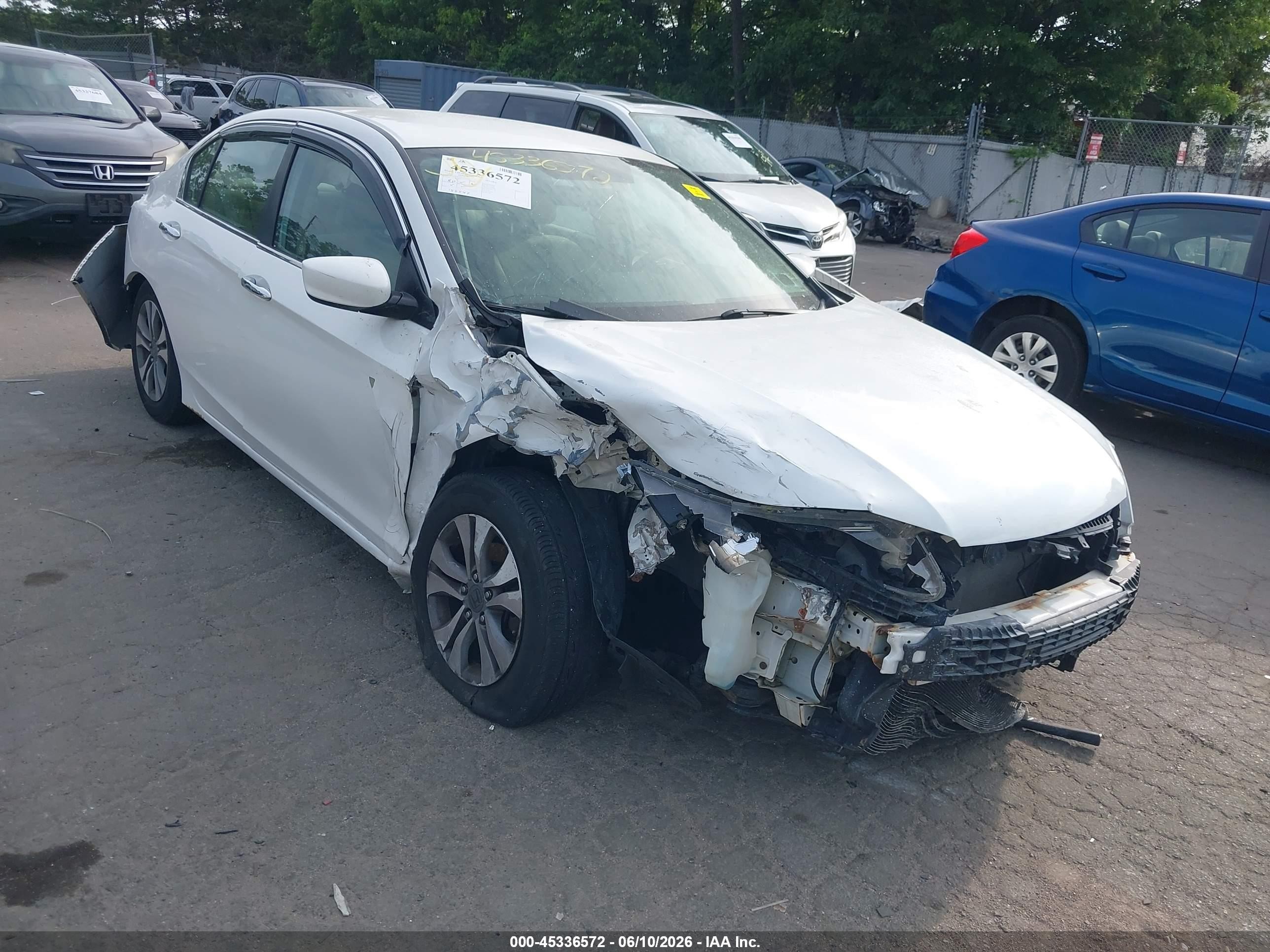 2014 Honda Accord Lx White vin: 1HGCR2F3XEA214593