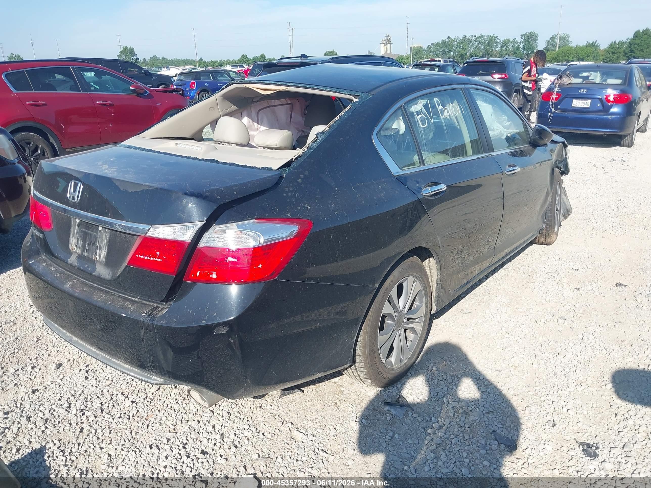 2014 Honda Accord Lx Black vin: 1HGCR2F3XEA254401