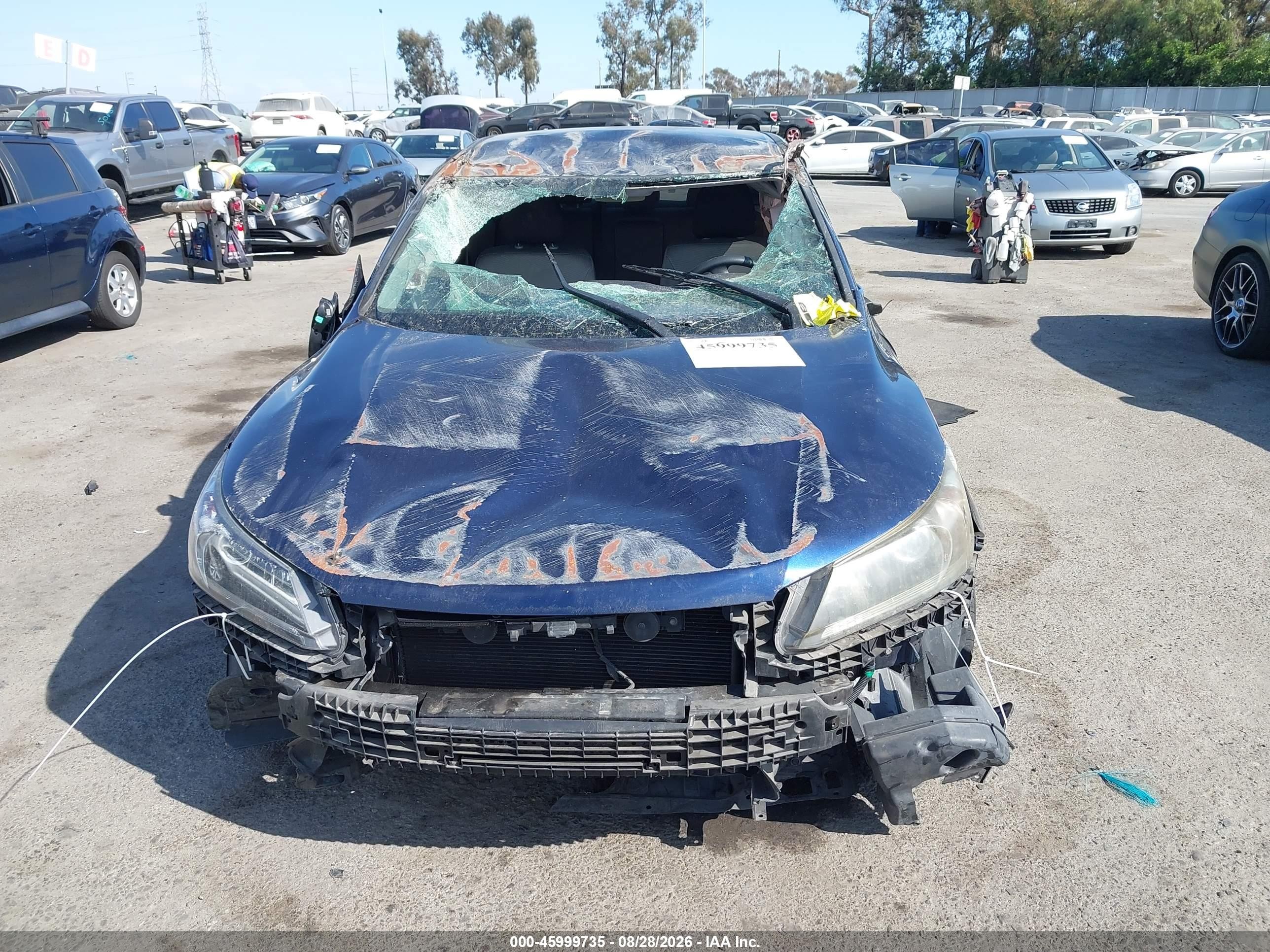 2014 Honda Accord Lx Blue vin: 1HGCR2F3XEA255399