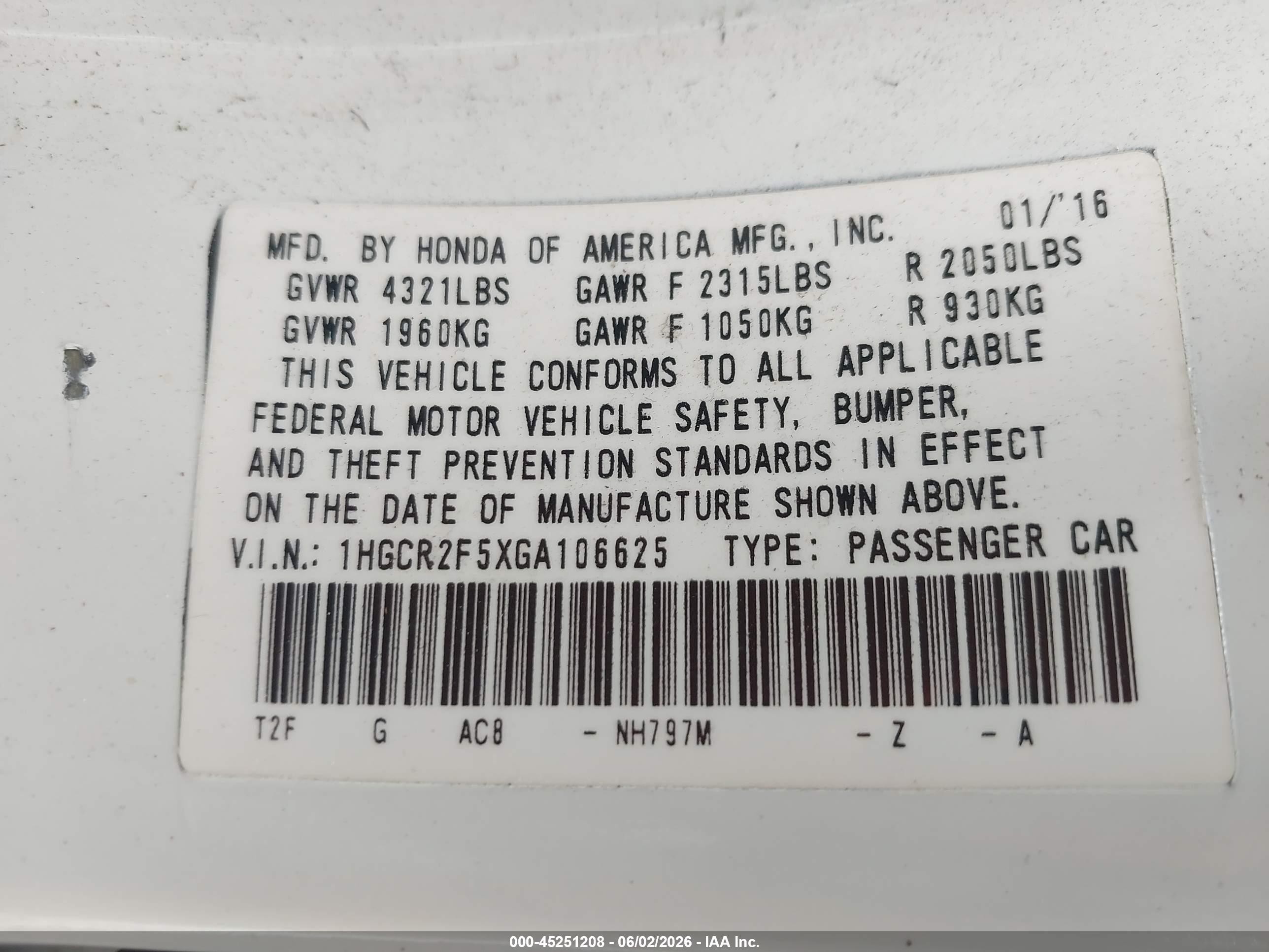 2015 Honda Accord Lx White vin: 1HGCR2F3XFA026108