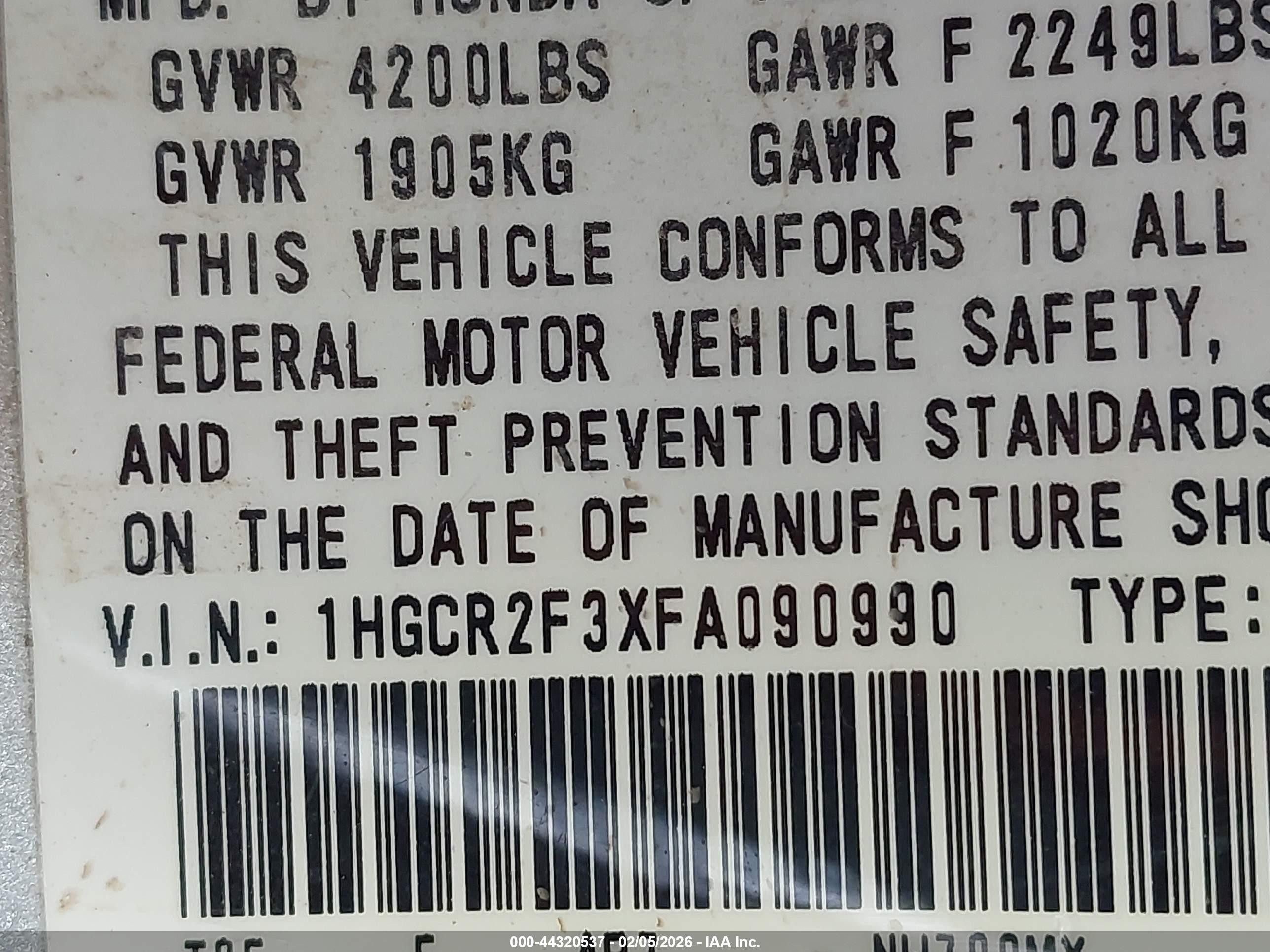 2015 Honda Accord Lx Silver vin: 1HGCR2F3XFA090990