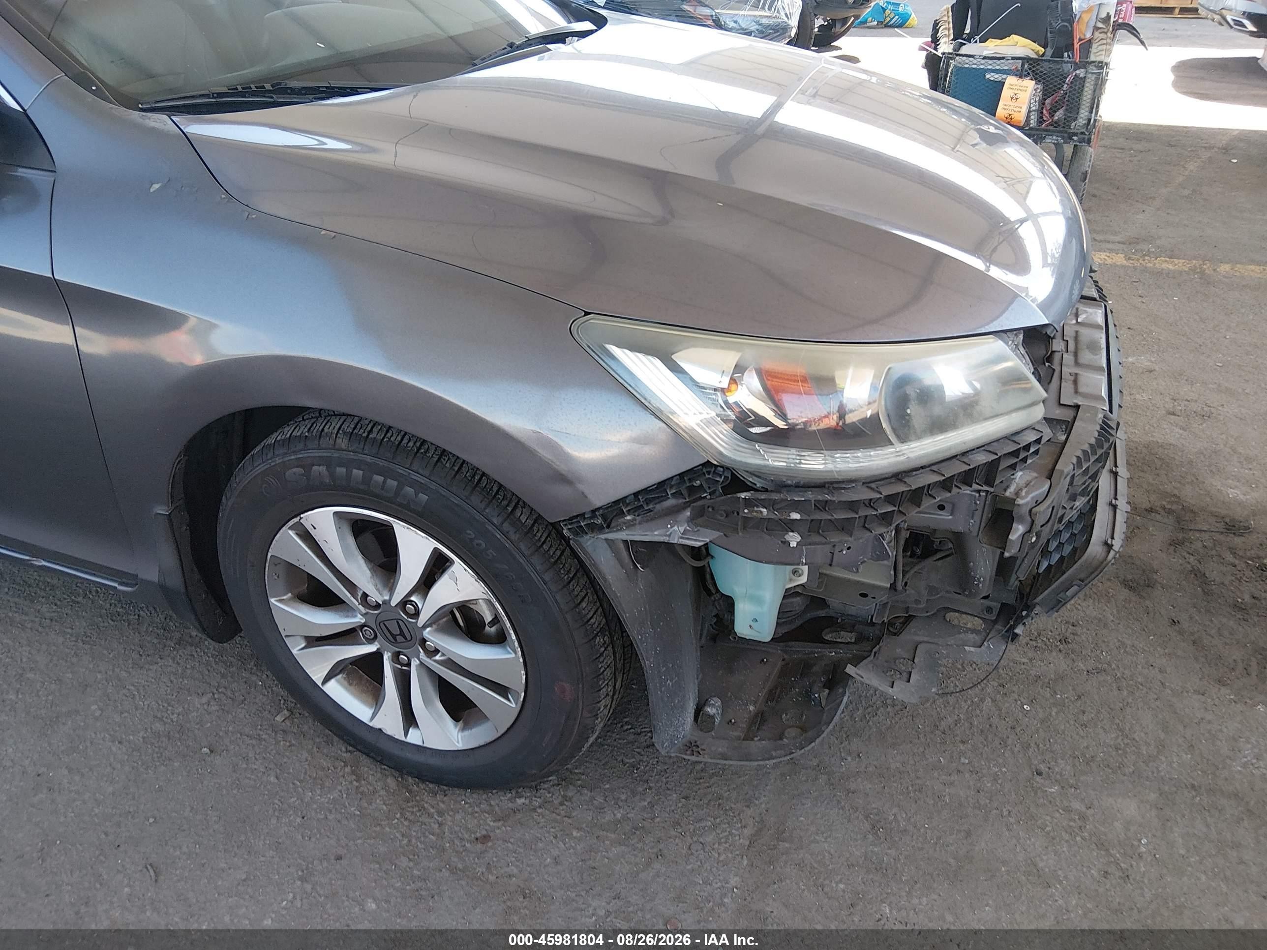2015 Honda Accord Lx Gray vin: 1HGCR2F3XFA215969