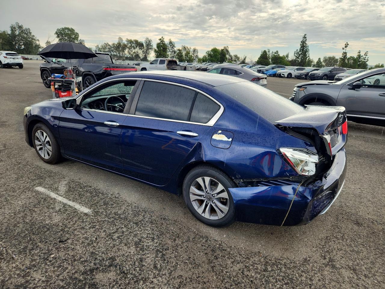 2015 Honda Accord Lx Blue vin: 1HGCR2F3XFA229015